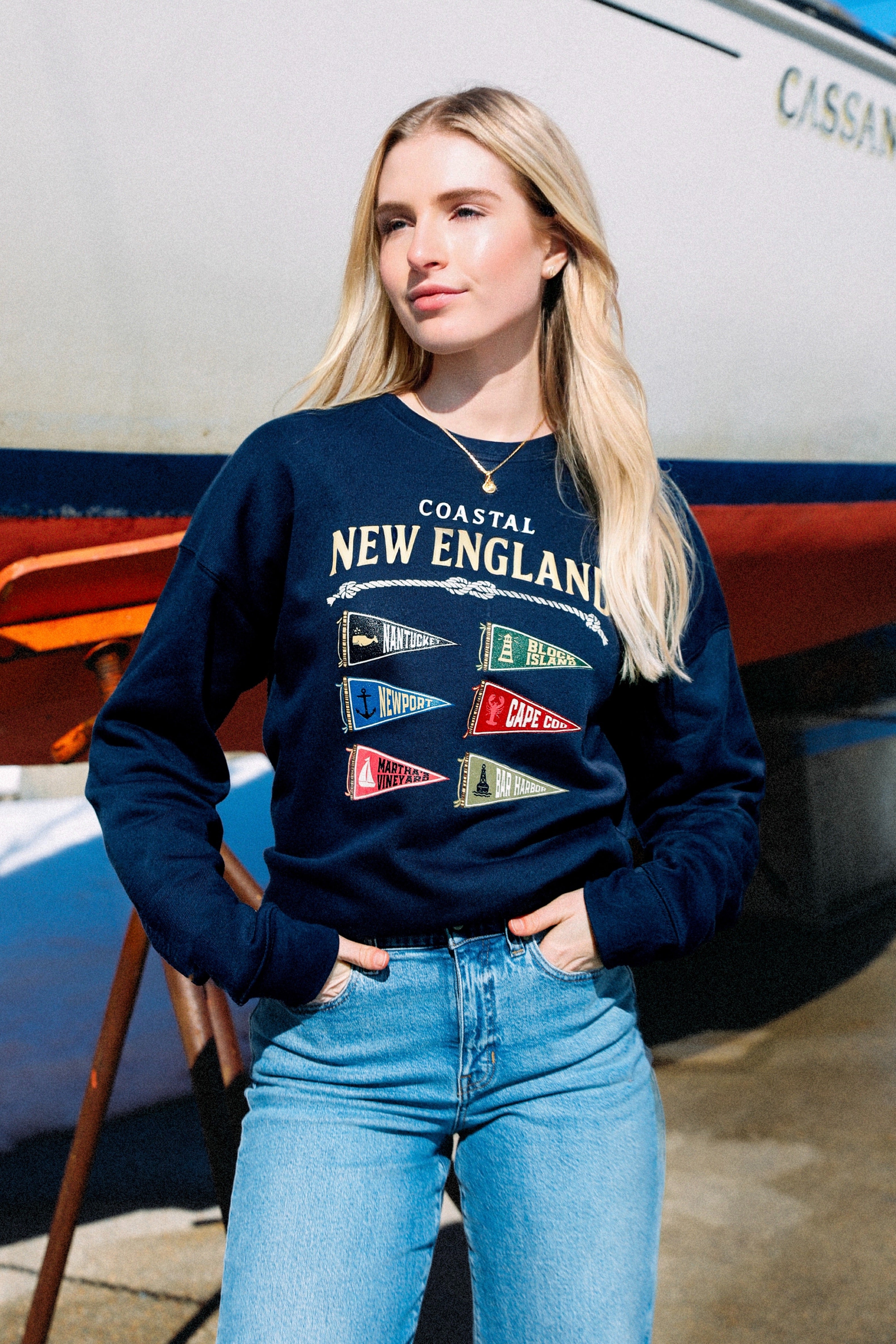 Coastal New England Pennant Flag Sweatshirt