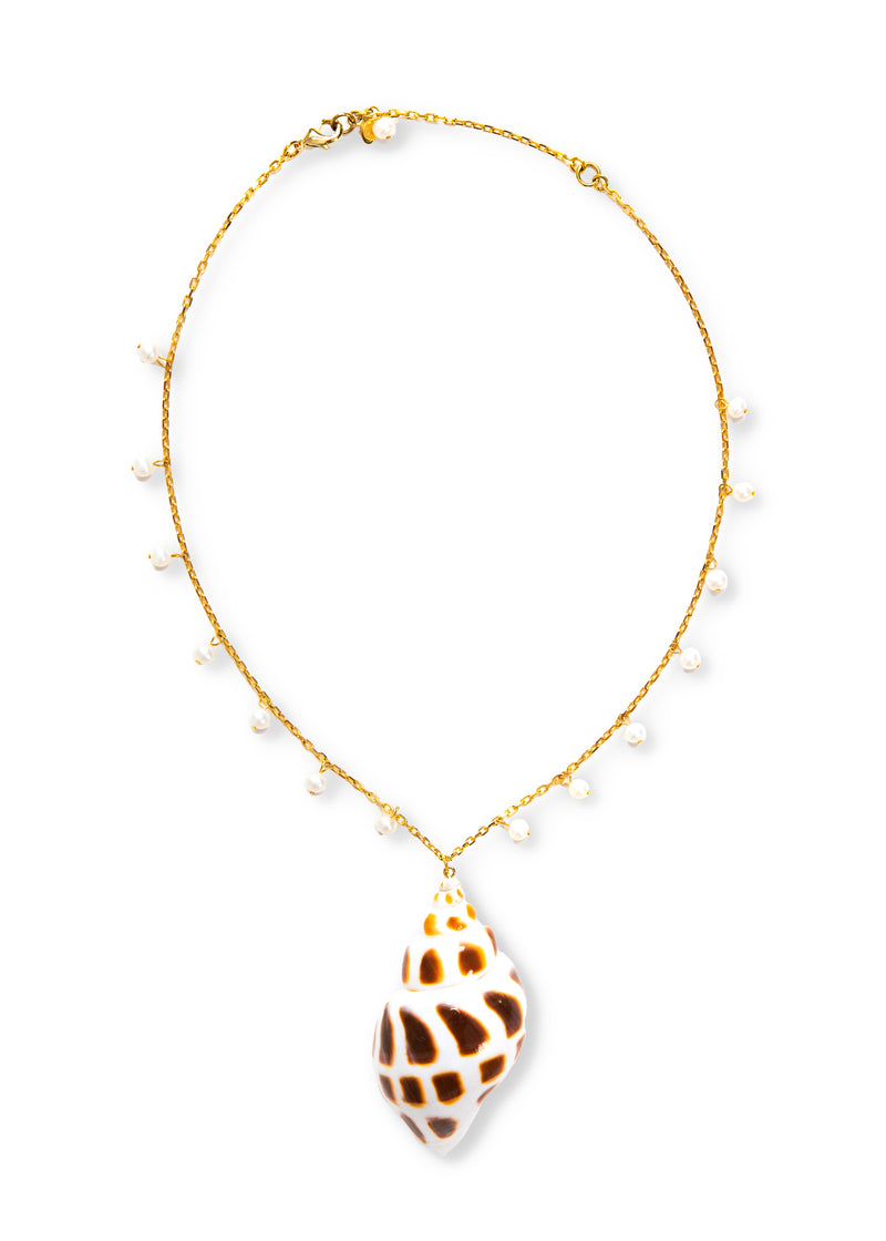 KJP Coastal Pearl Gold Shell Pendant Necklace – Kiel James Patrick