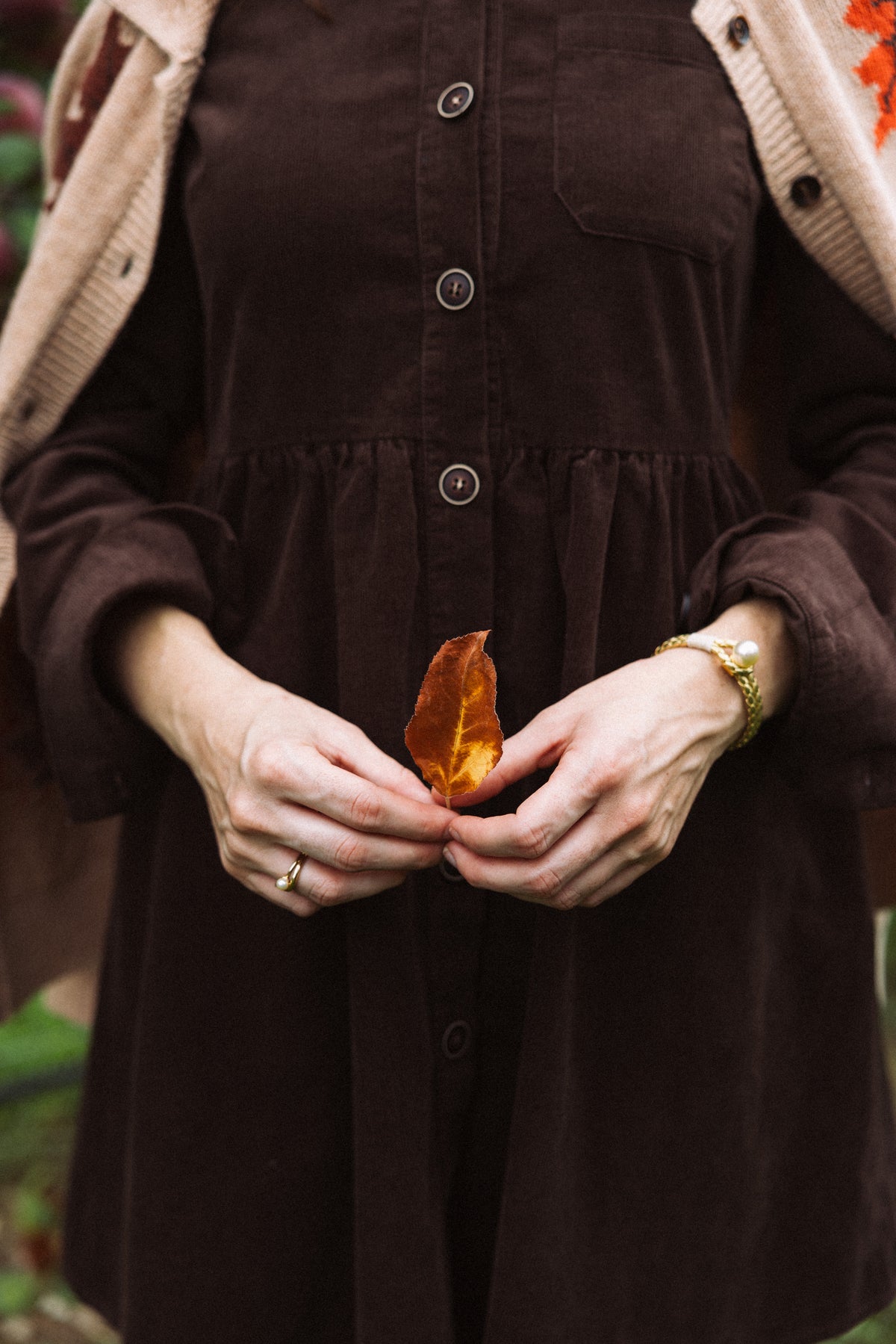 Corduroy Shirtdress in Coffee