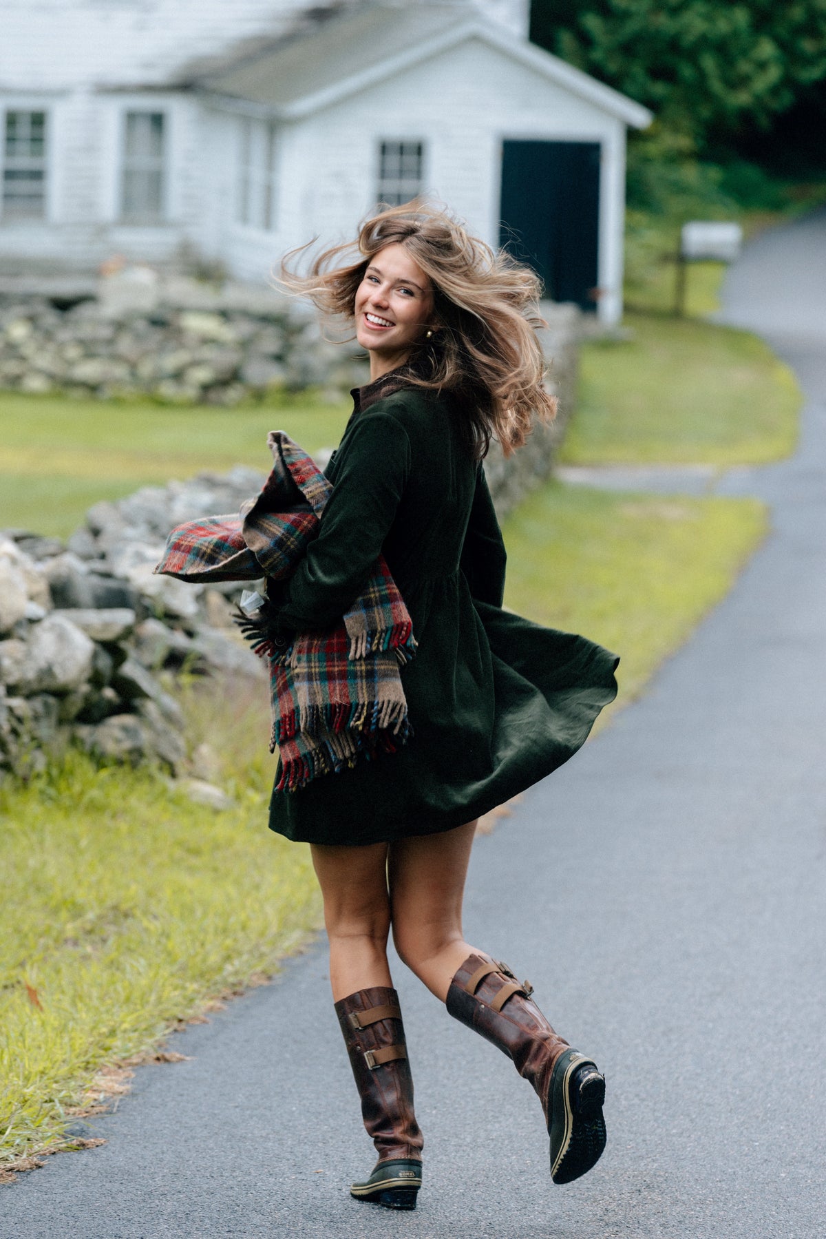 Corduroy Shirtdress in Olive