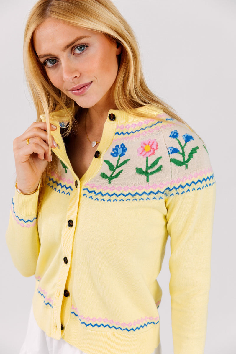 KJP Women's Cottage Bloom Fair Isle Cardigan Sweater – Kiel James