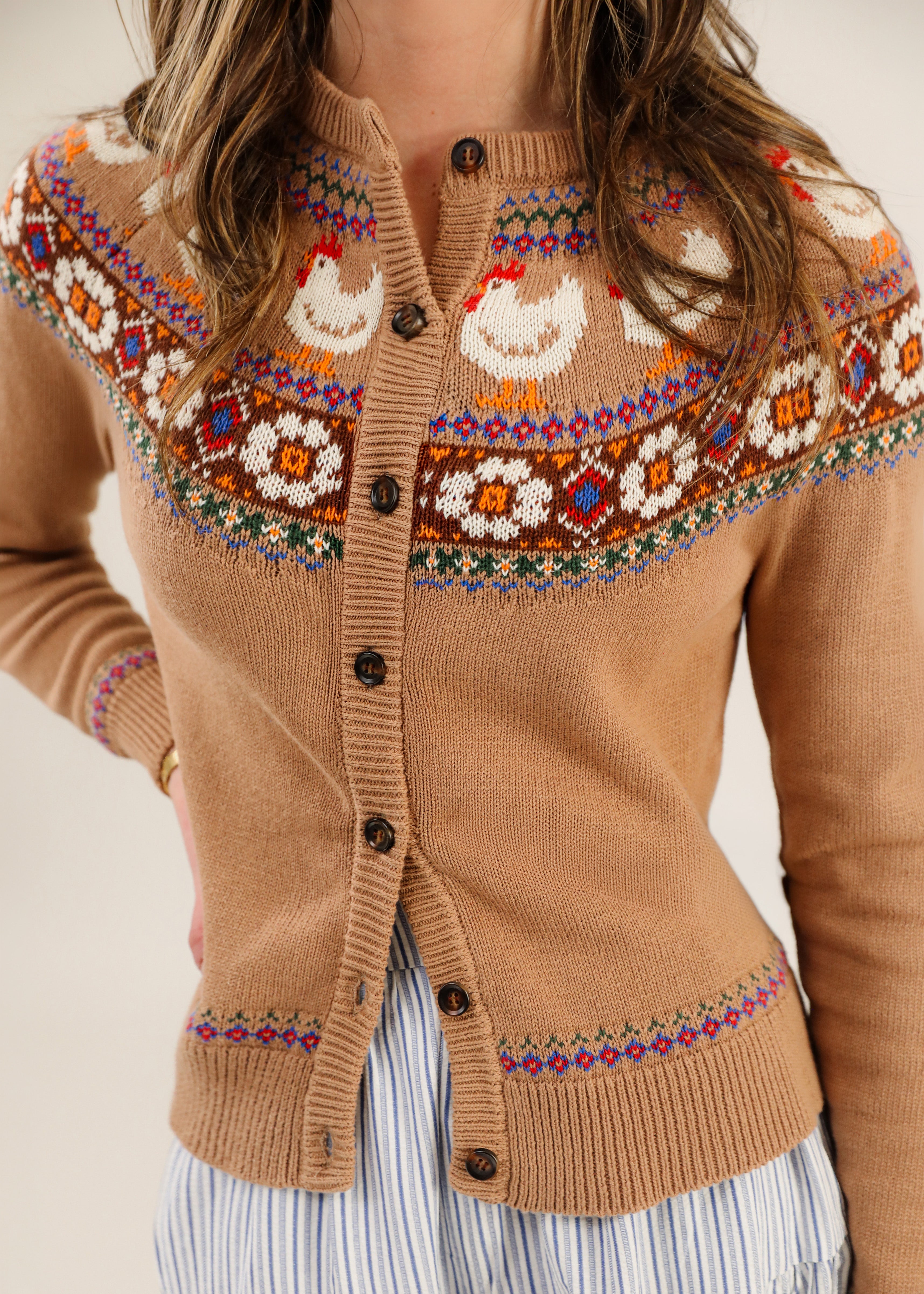 The Countryside Hen Fair Isle Cardigan