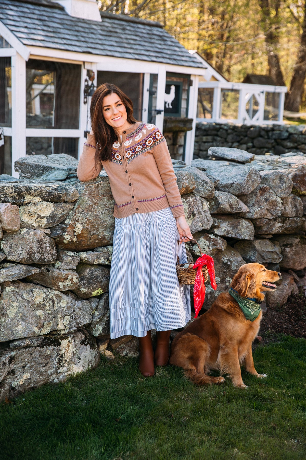 The Countryside Hen Fair Isle Cardigan