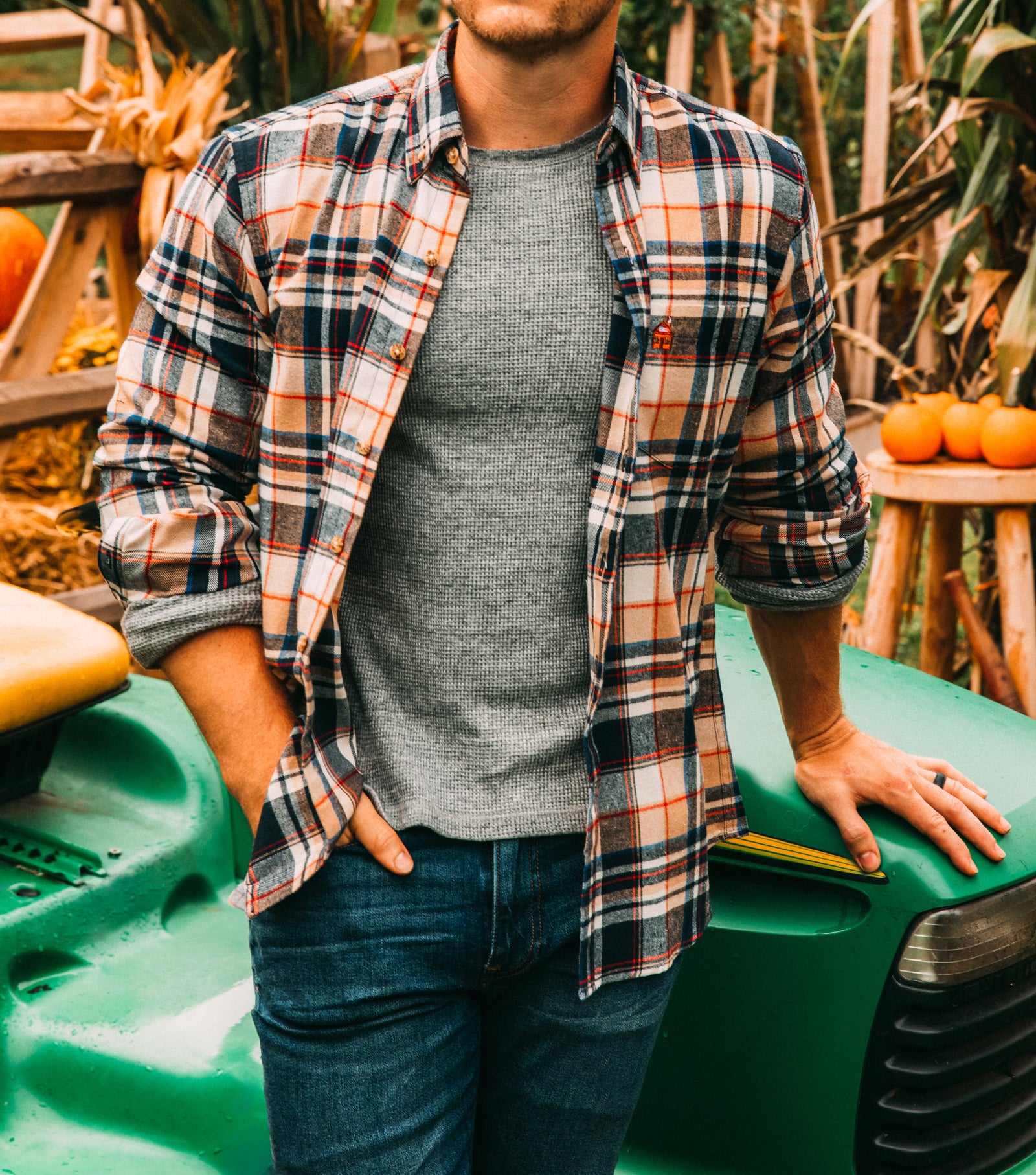 assc flannel shirts Sサイズ KJP Men's Acorn Harvest Flannel Long Sleeve Shirt – Kiel James Patrick
