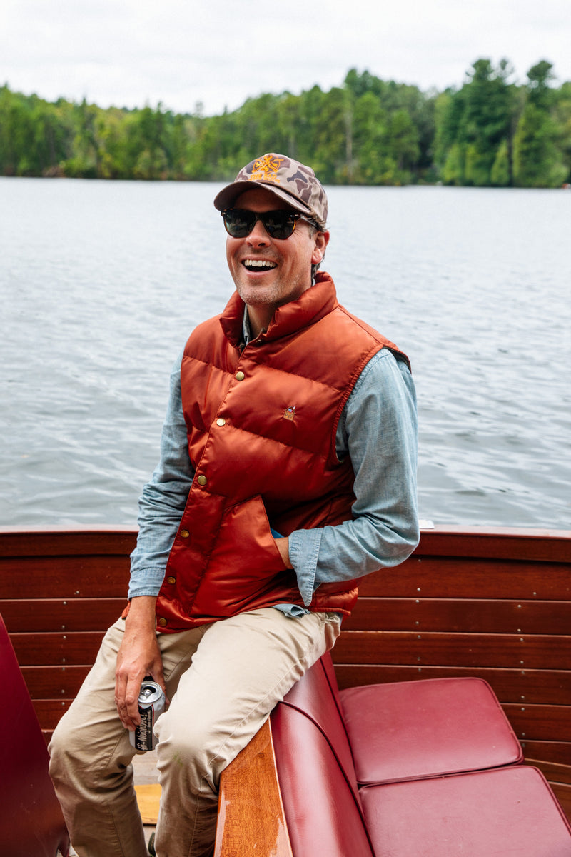 Cozy Cabin Puffer Vest in Rust