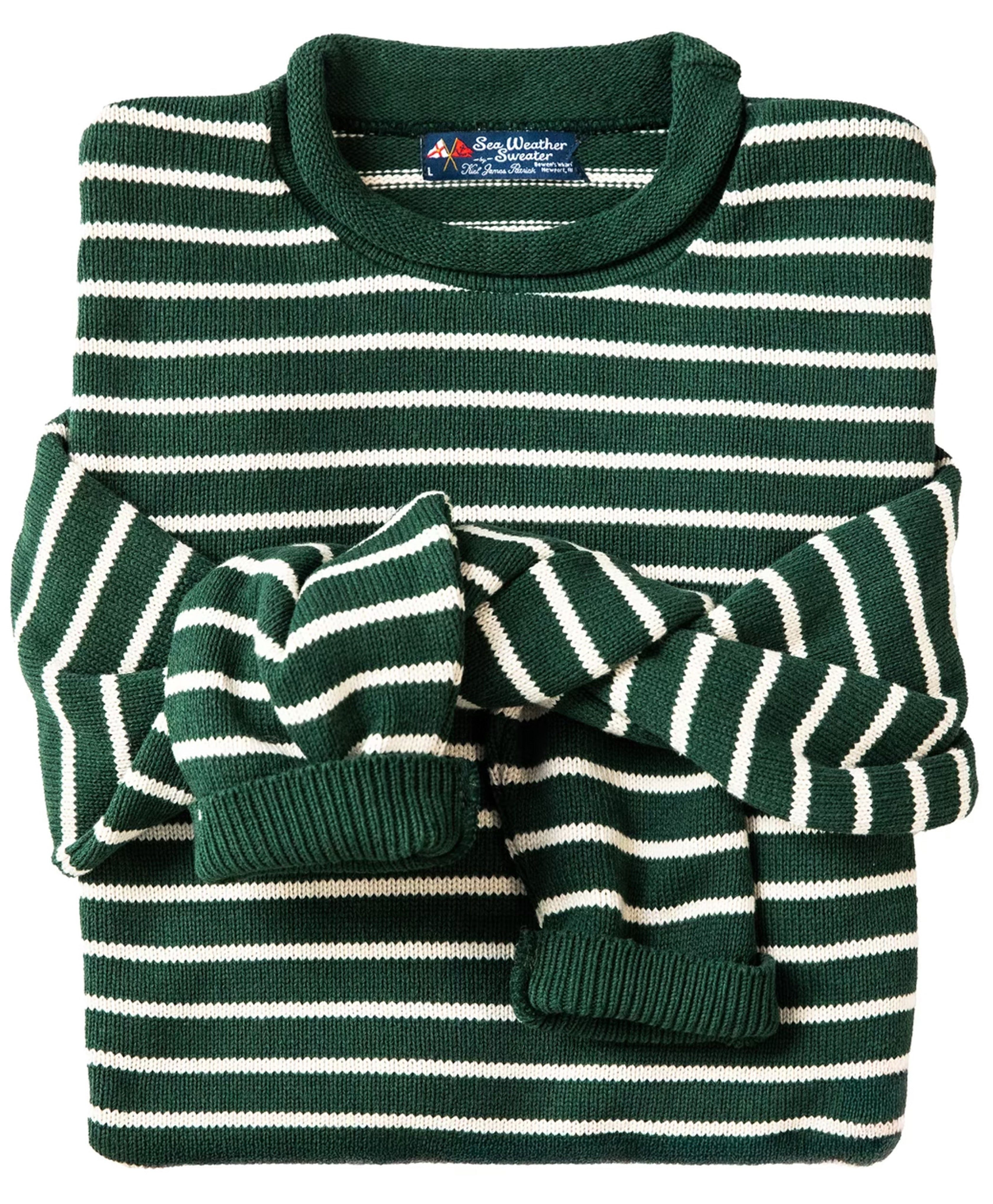 Douglas Green Striped Rollneck Sweater