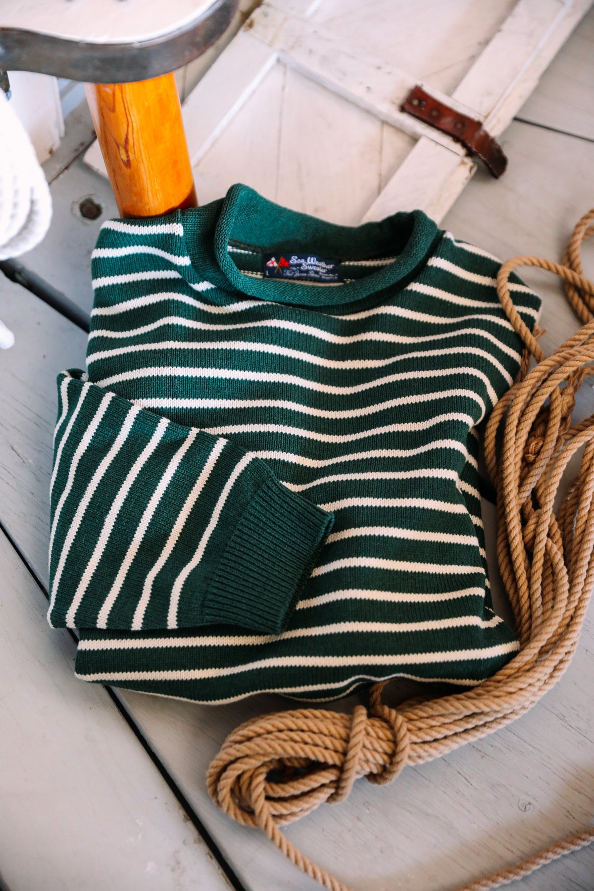 Douglas Green Striped Rollneck Sweater
