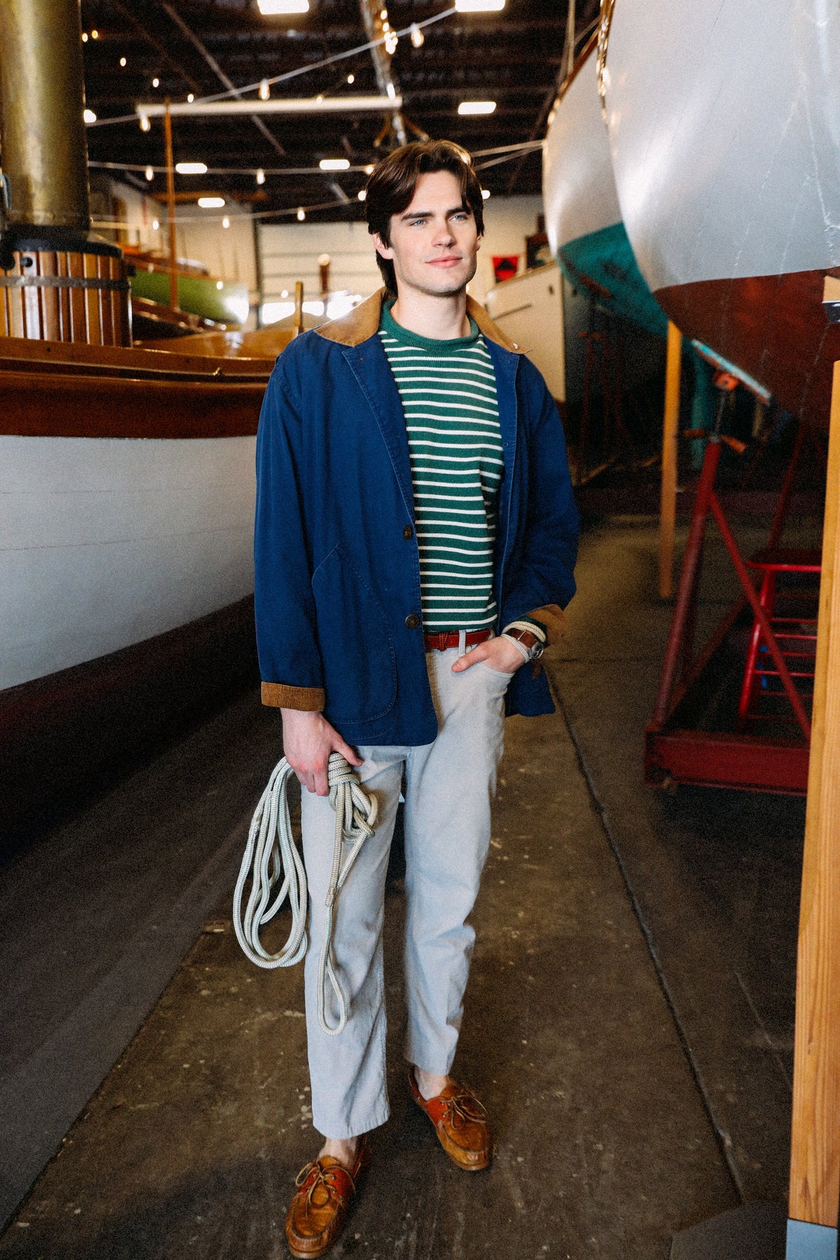 Douglas Green Striped Rollneck Sweater