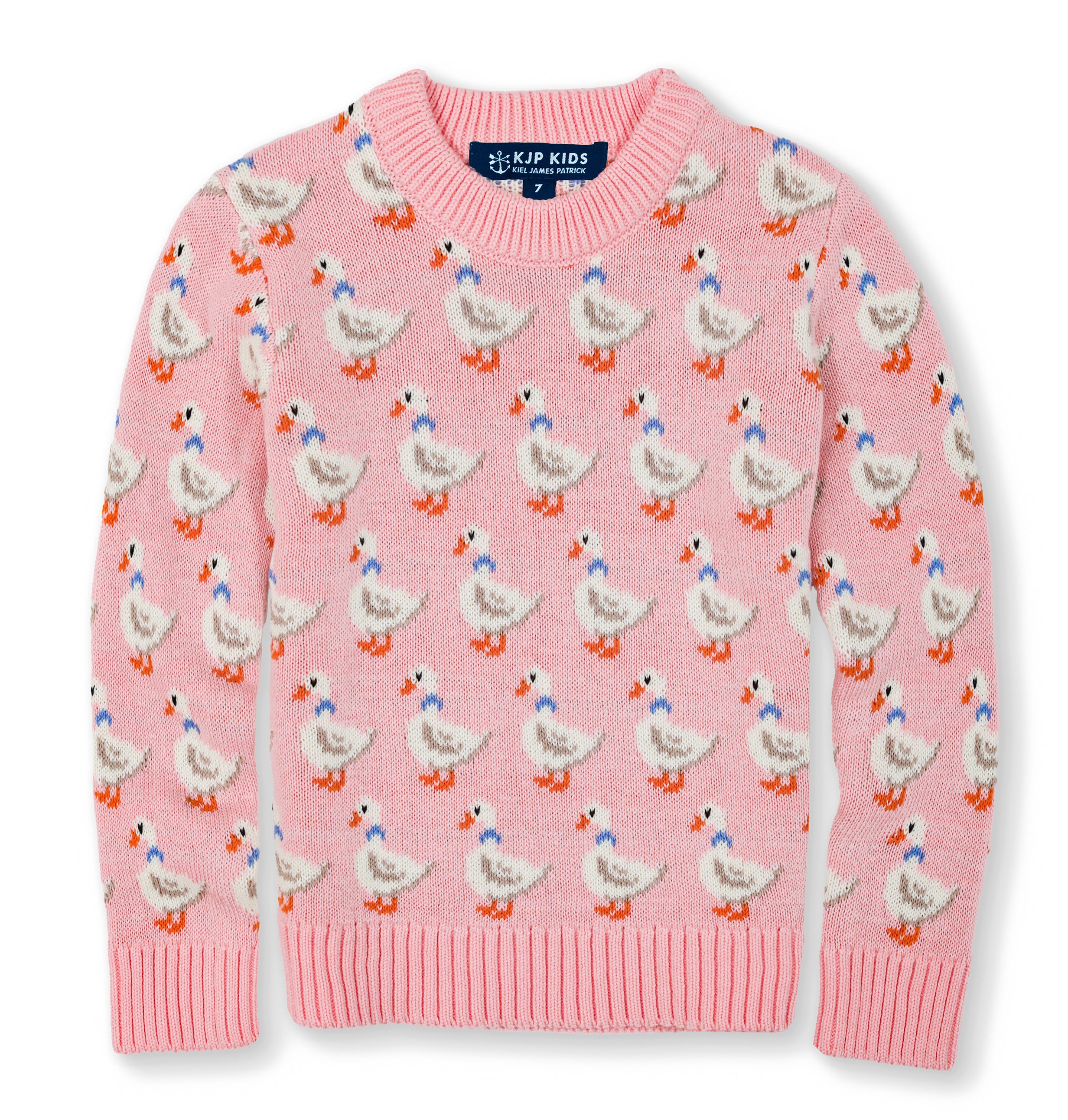 Duckling Parade Kids Sweater in Pink