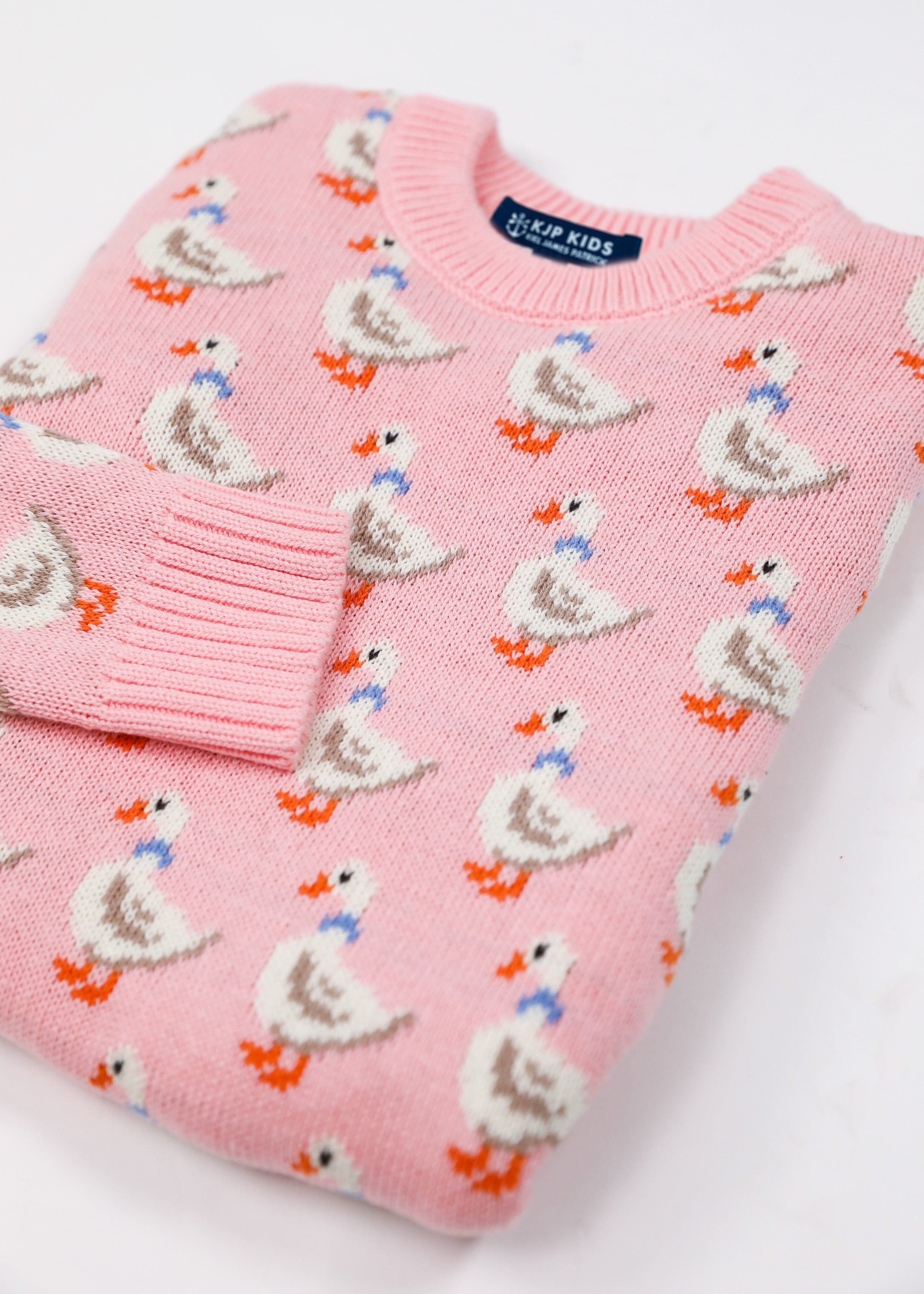 Duckling Parade Kids Sweater in Pink