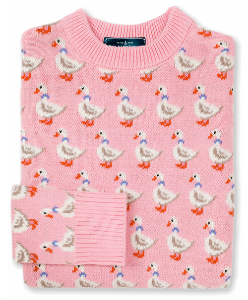 Cottage Duck Sweater in Pink