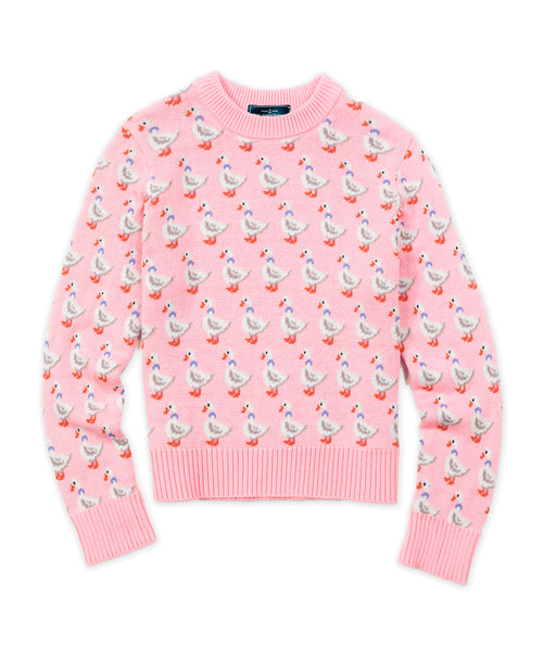 Cottage Duck Sweater in Pink