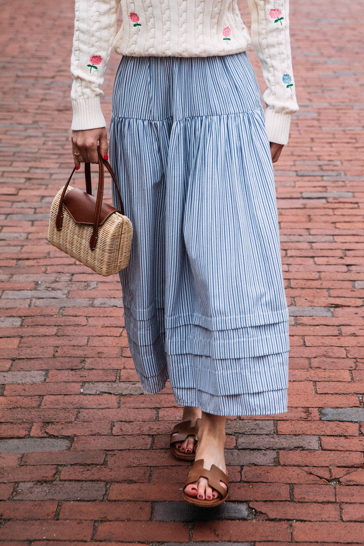 Eliza Skirt in Blue Stripe