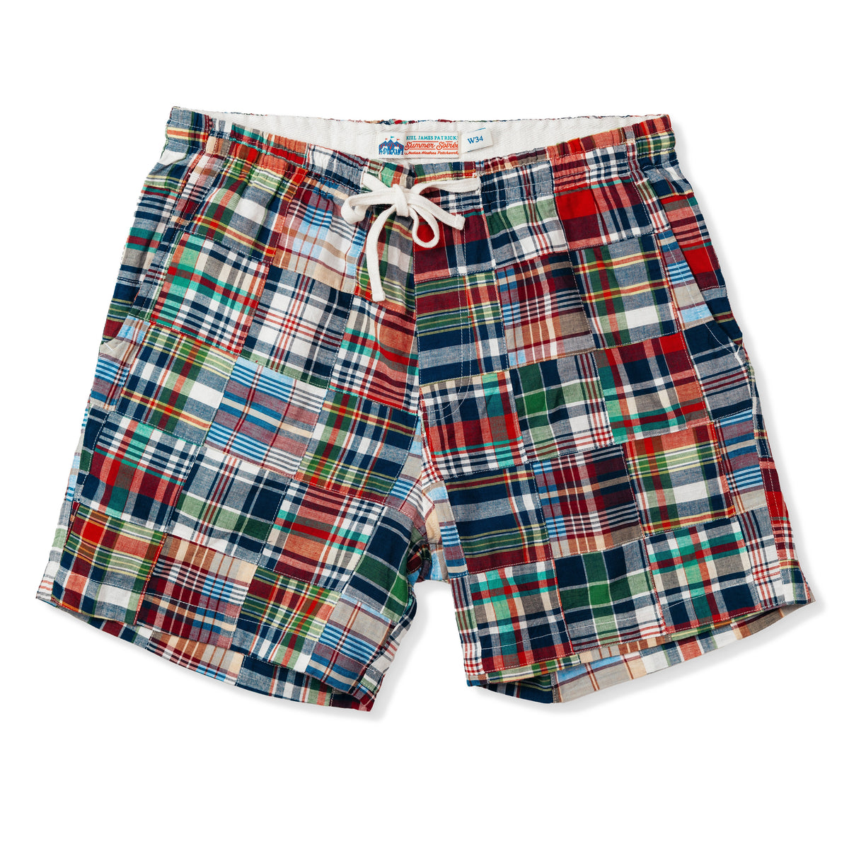 Essex Patchwork Madras Drawstring Shorts