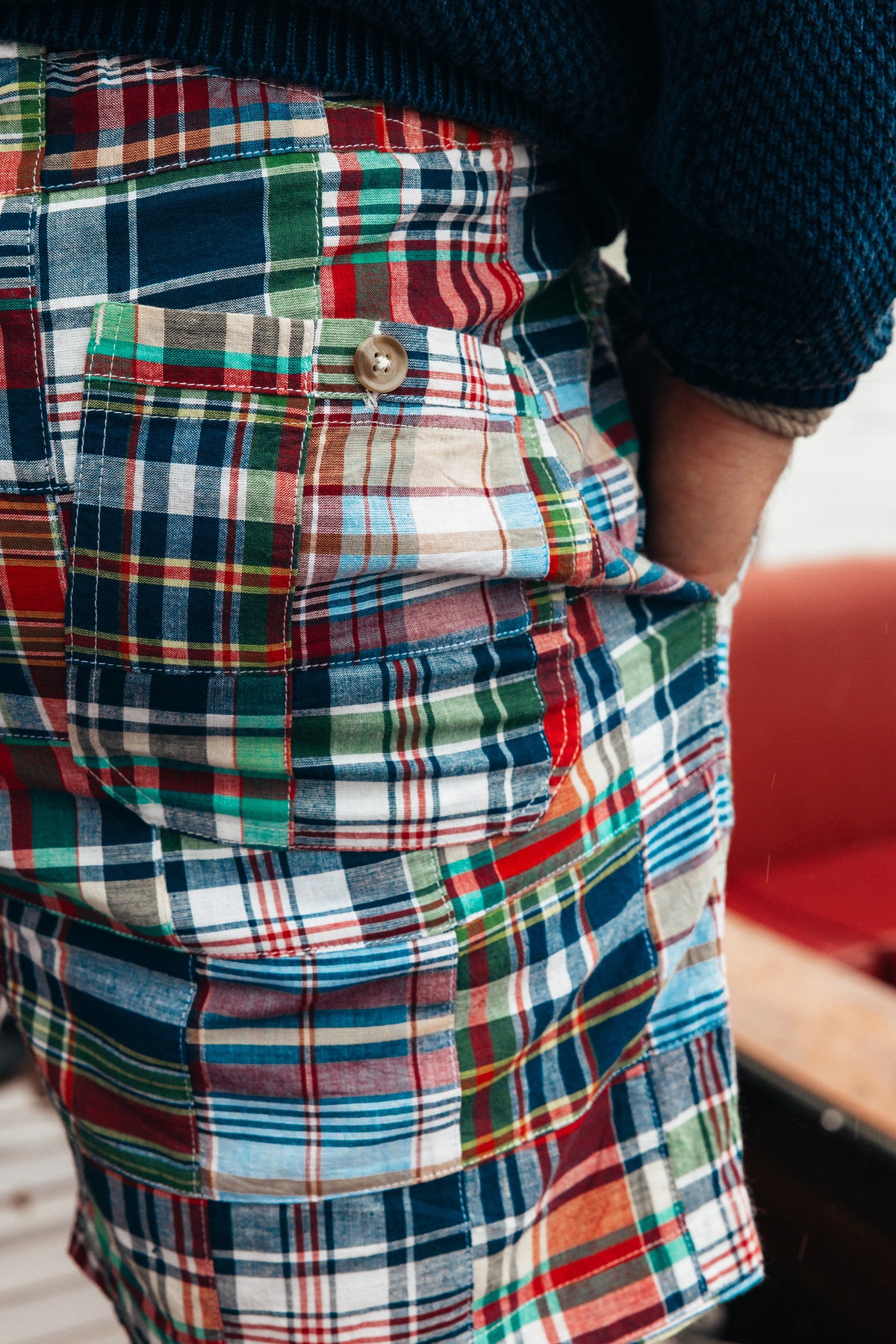Essex Patchwork Madras Drawstring Shorts