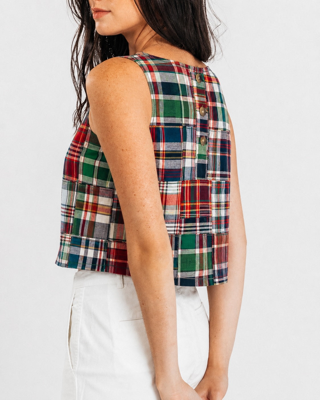 Essex Patchwork Madras Sleeveless Shirt
