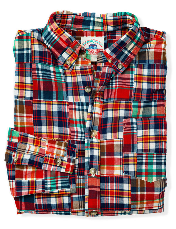 KJP Men's Bristol Patchwork Madras Long Sleeve Shirt – Kiel James