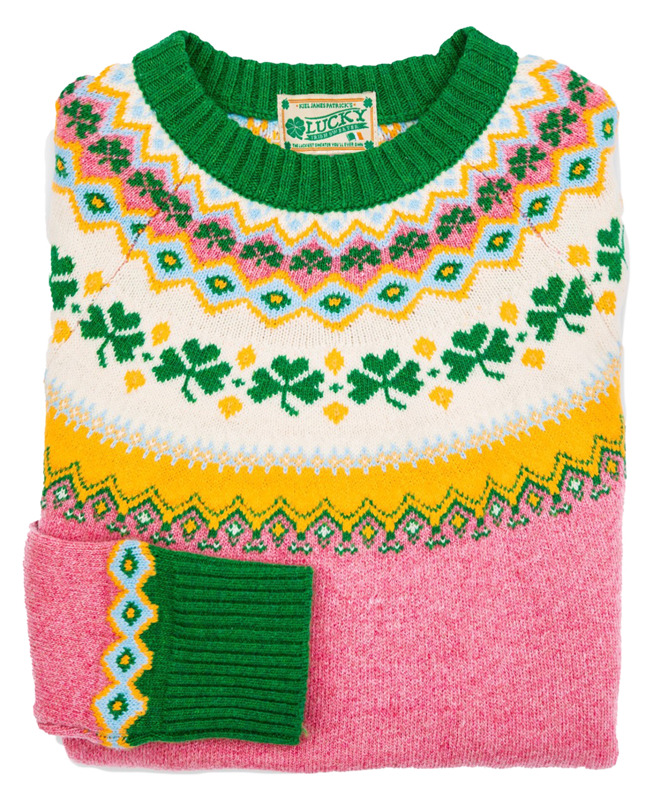 Fair Isle Irish Sweater in Pink