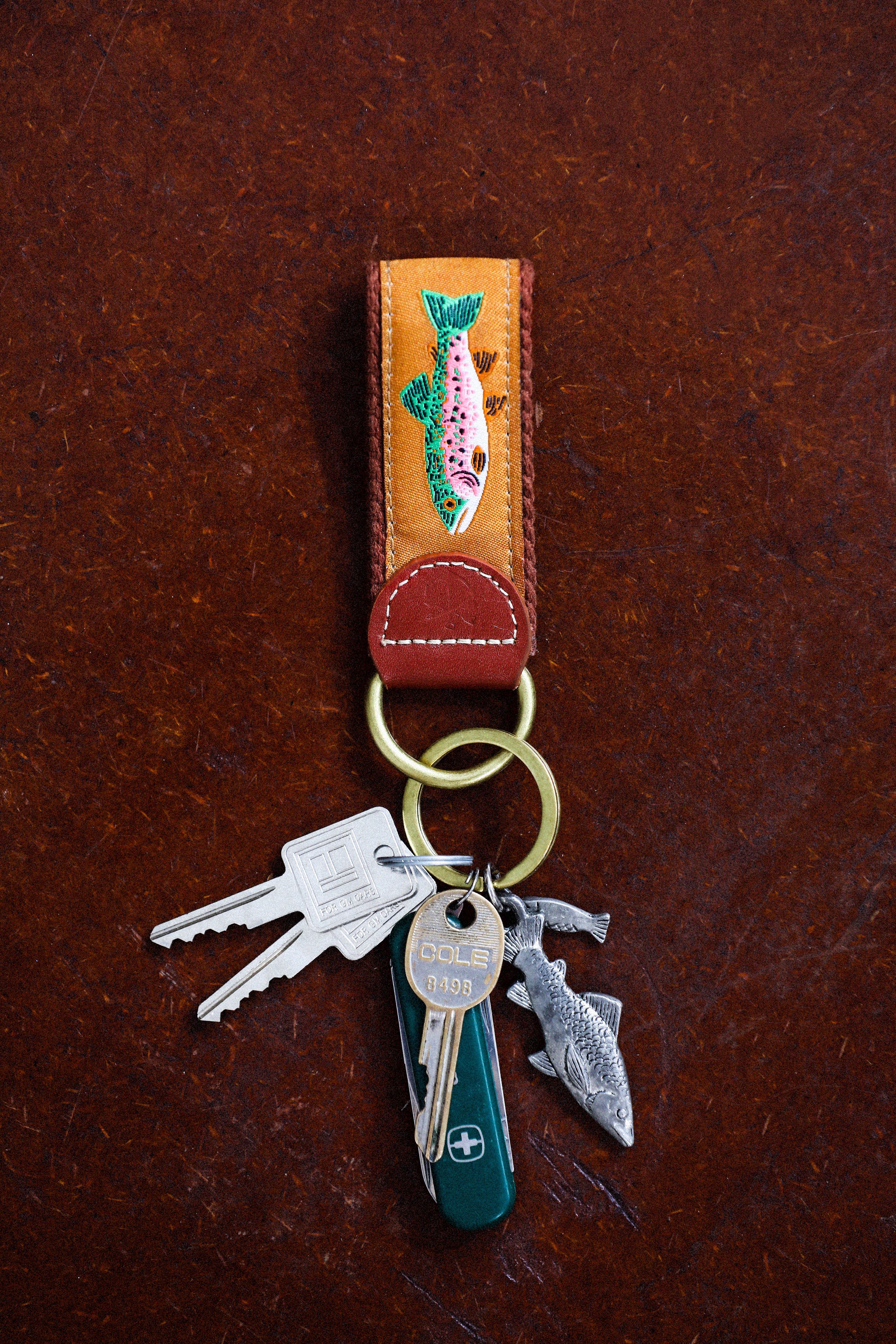 Fly Fishing Ribbon Key Fob