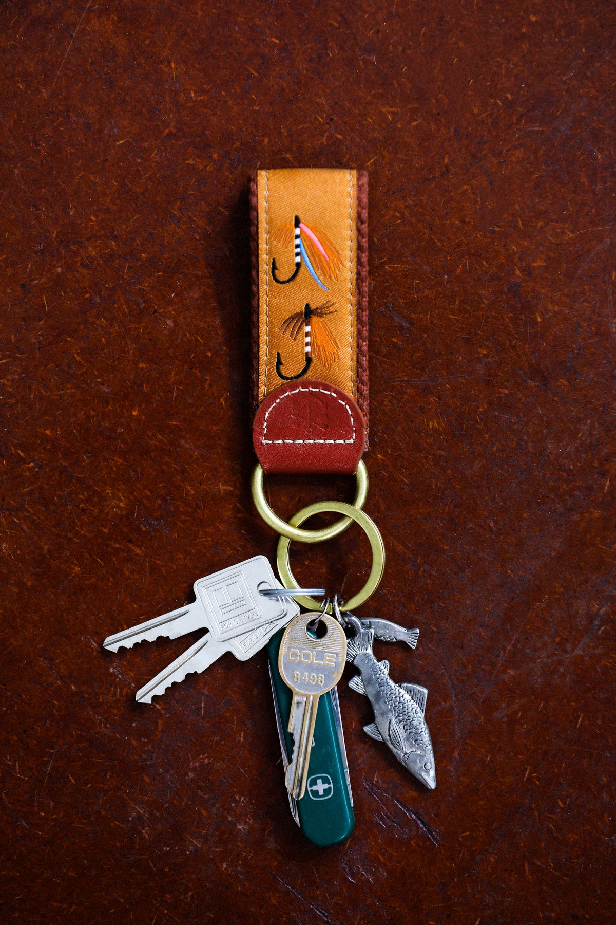 Fly Fishing Ribbon Key Fob