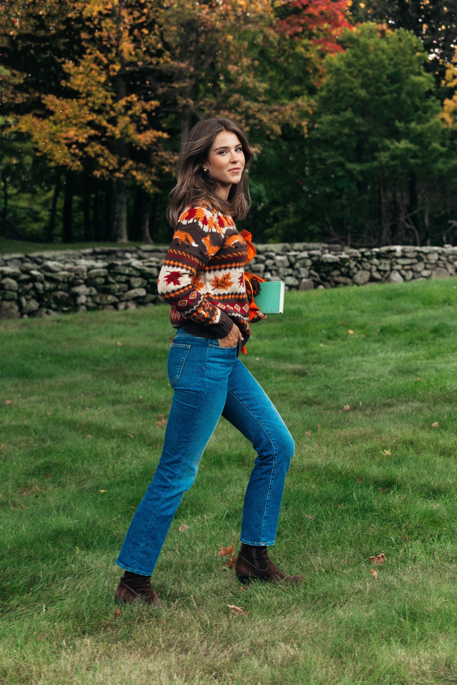 KJP The Fox and Foliage Fair Isle Crewneck Fall Sweater – Kiel