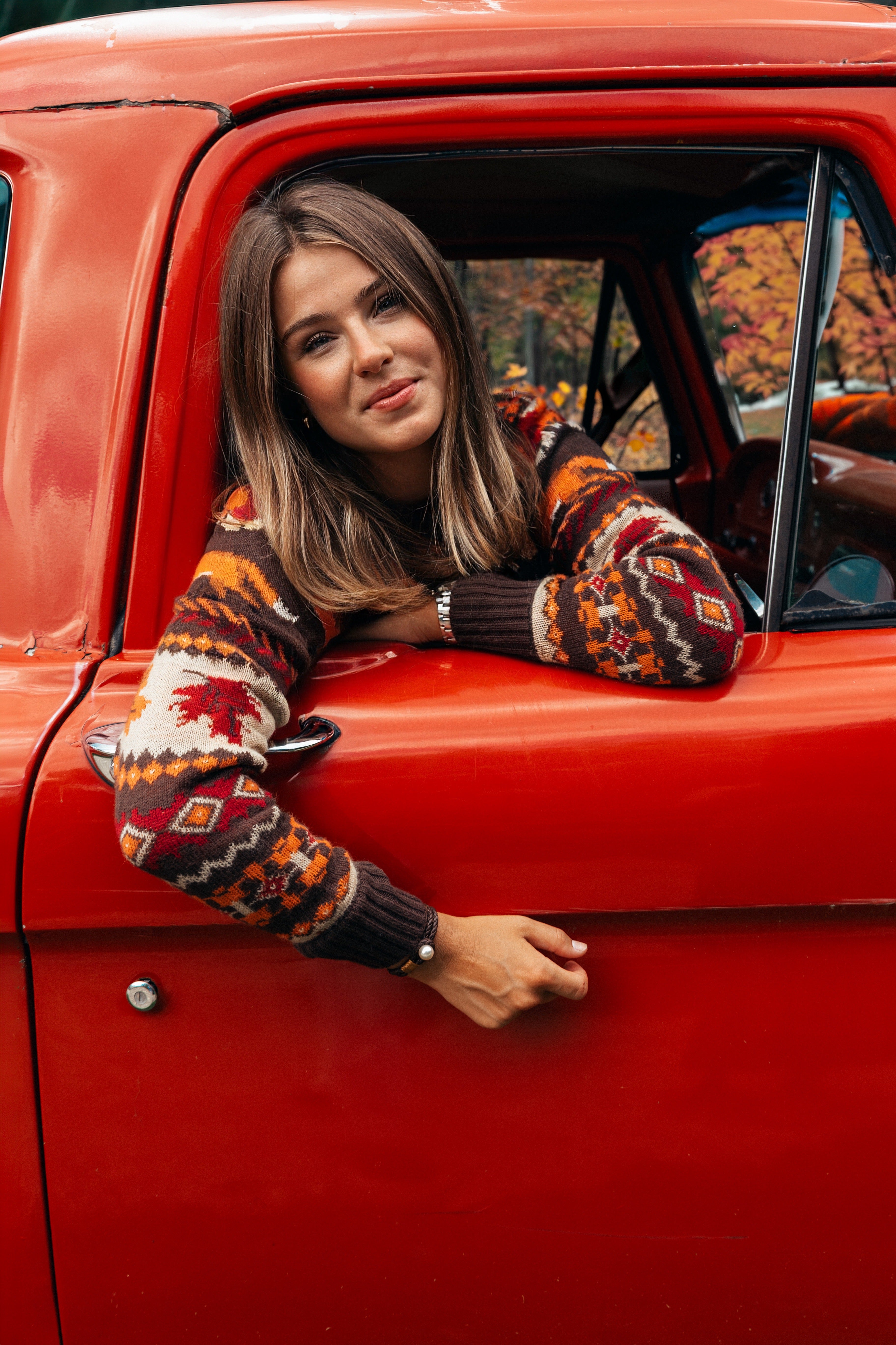 KJP The Fox and Foliage Fair Isle Crewneck Fall Sweater