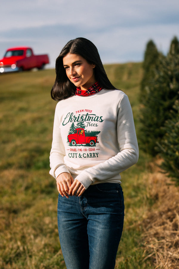 Farm Fresh Christmas Trees Crewneck Sweatshirt