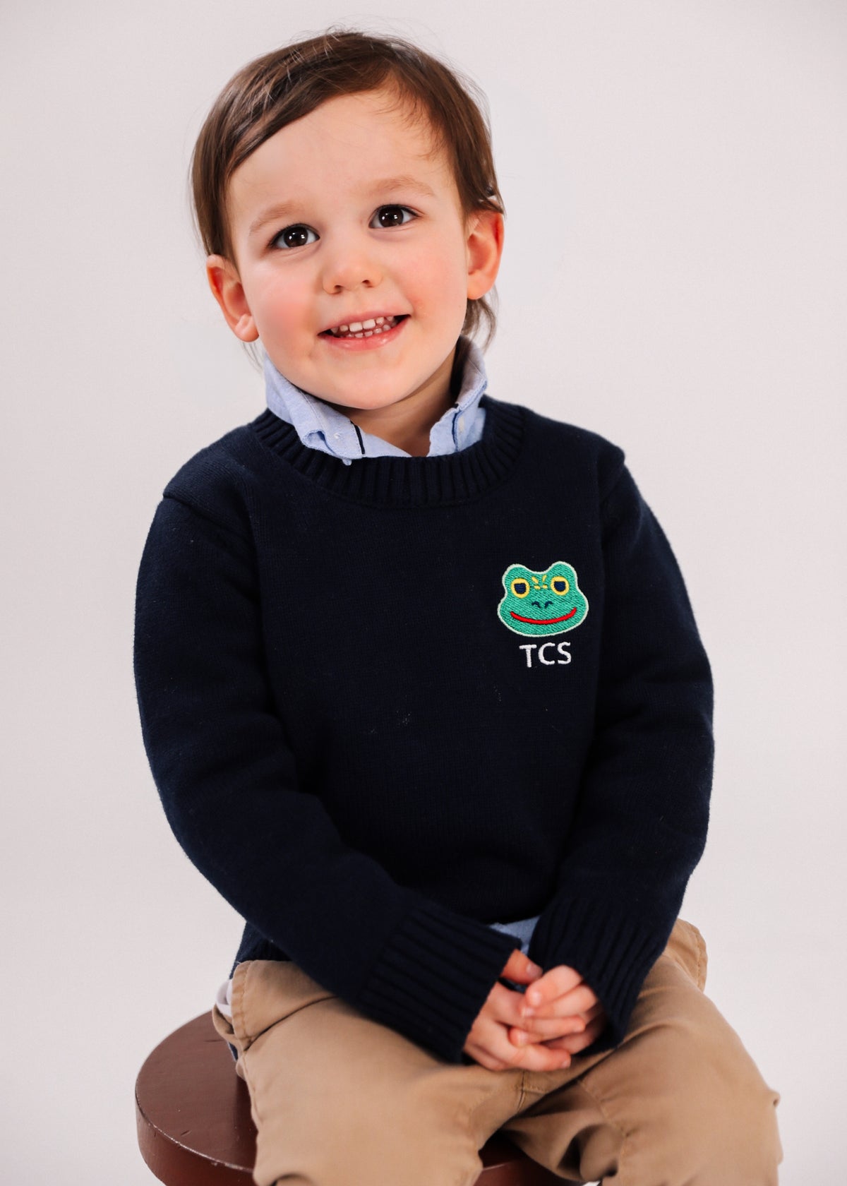 Frog Embroidered Monogram Kids Sweater