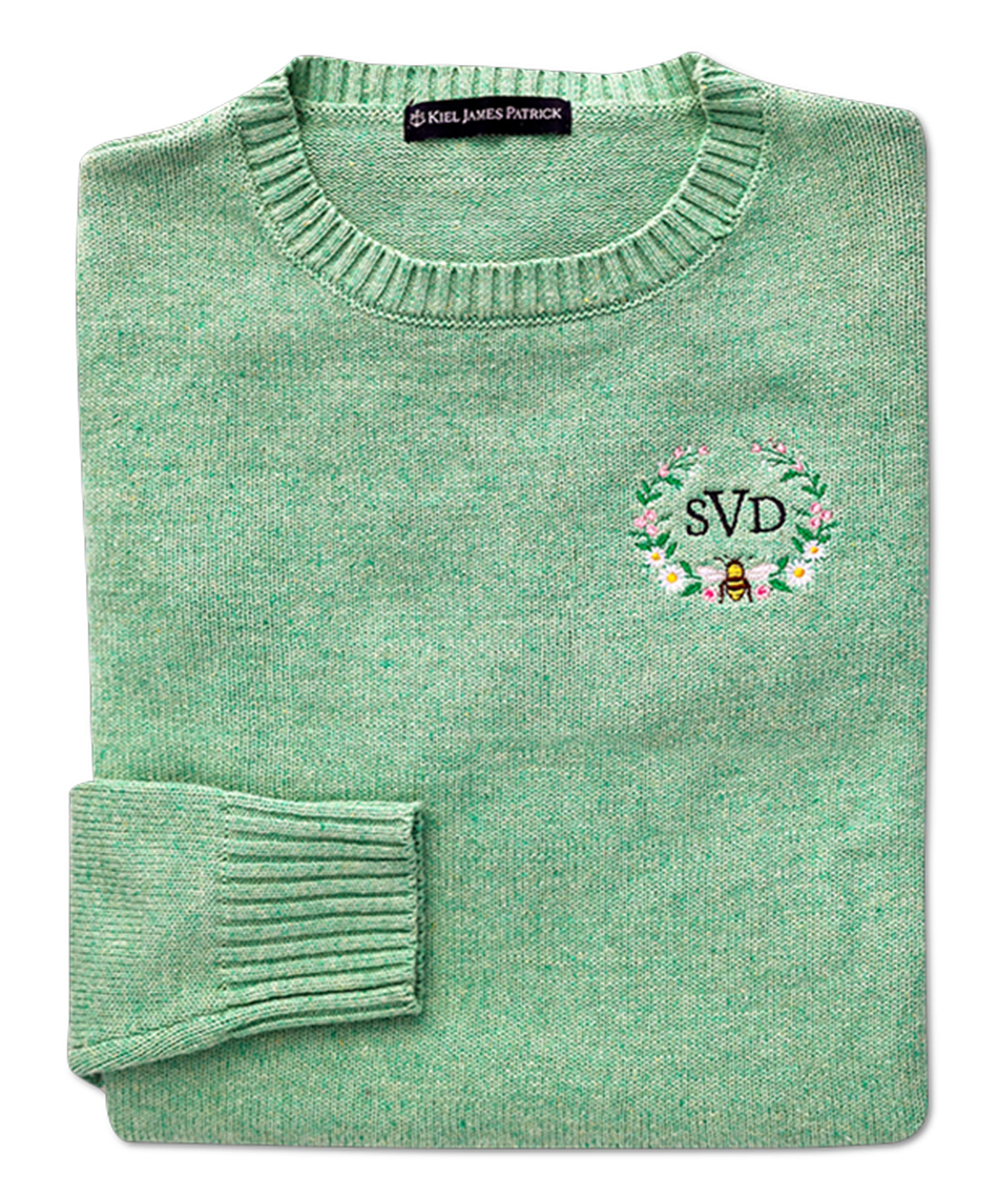 Garden Bee Embroidered Monogram Sweater