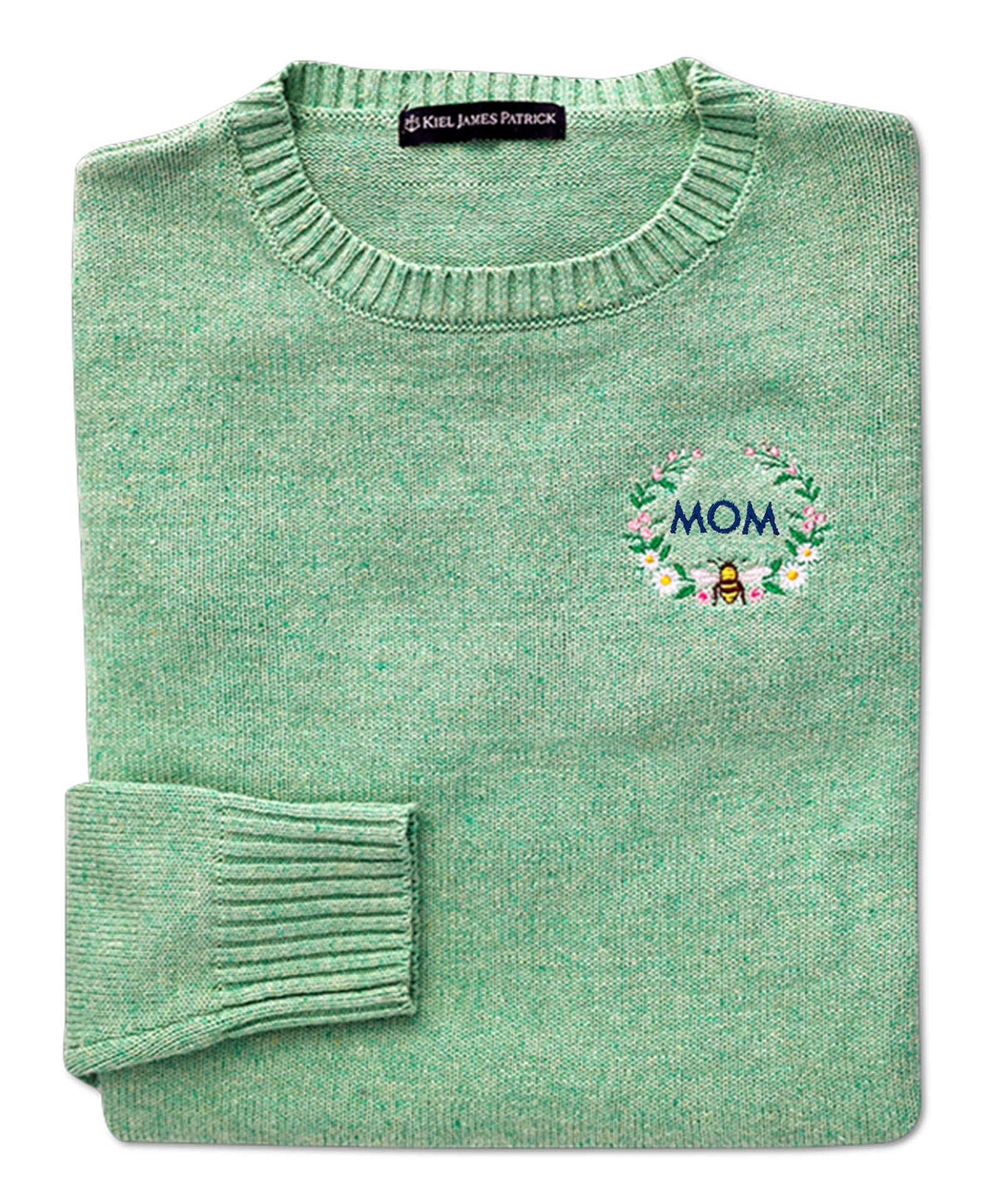 KJP Women's Garden Bee Embroidered Monogram Sweater in Green