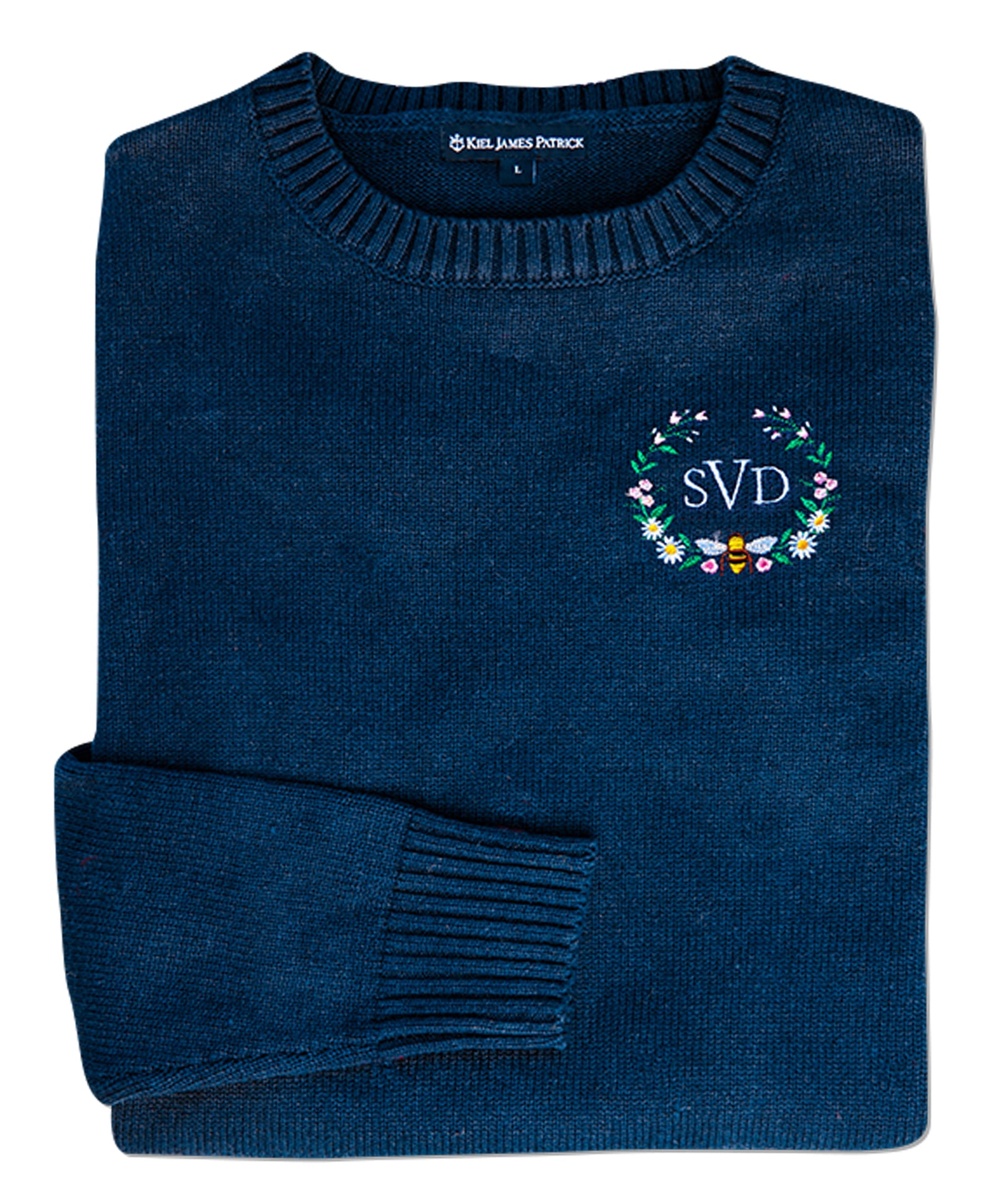 KJP Women's Garden Bee Embroidered Monogram Sweater in Green