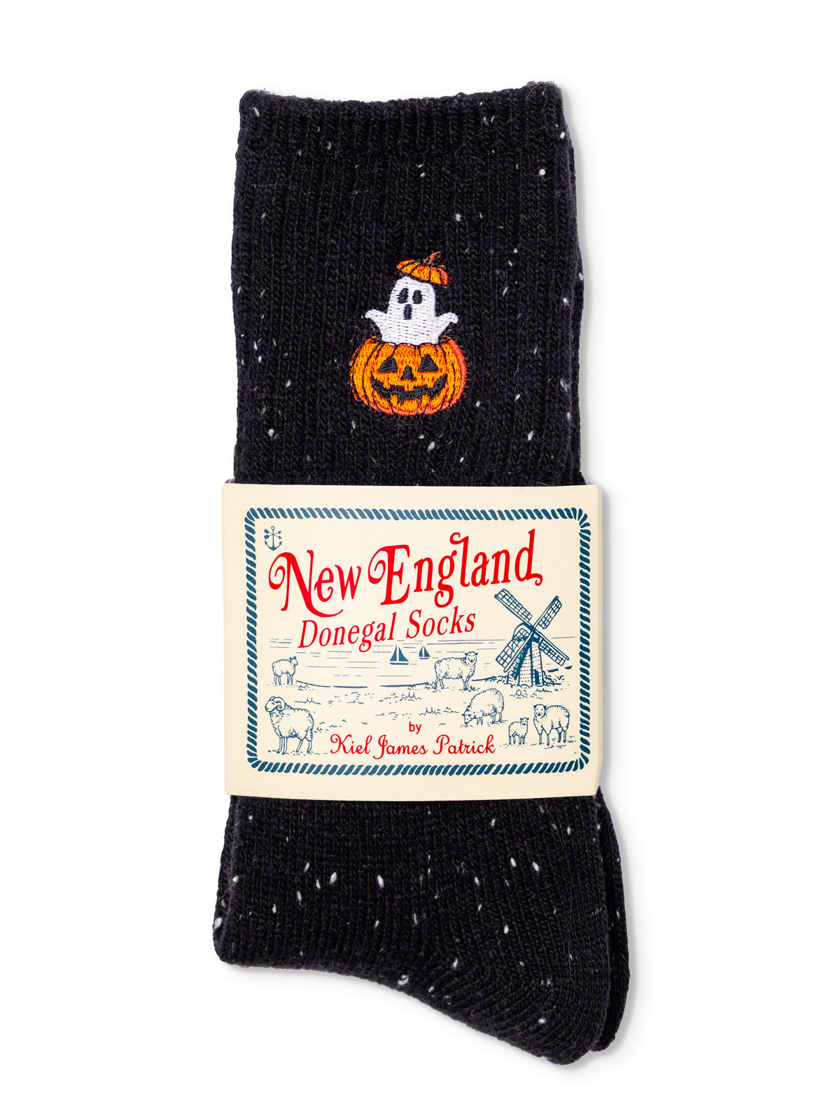 Ghostly Pumpkin Donegal Socks