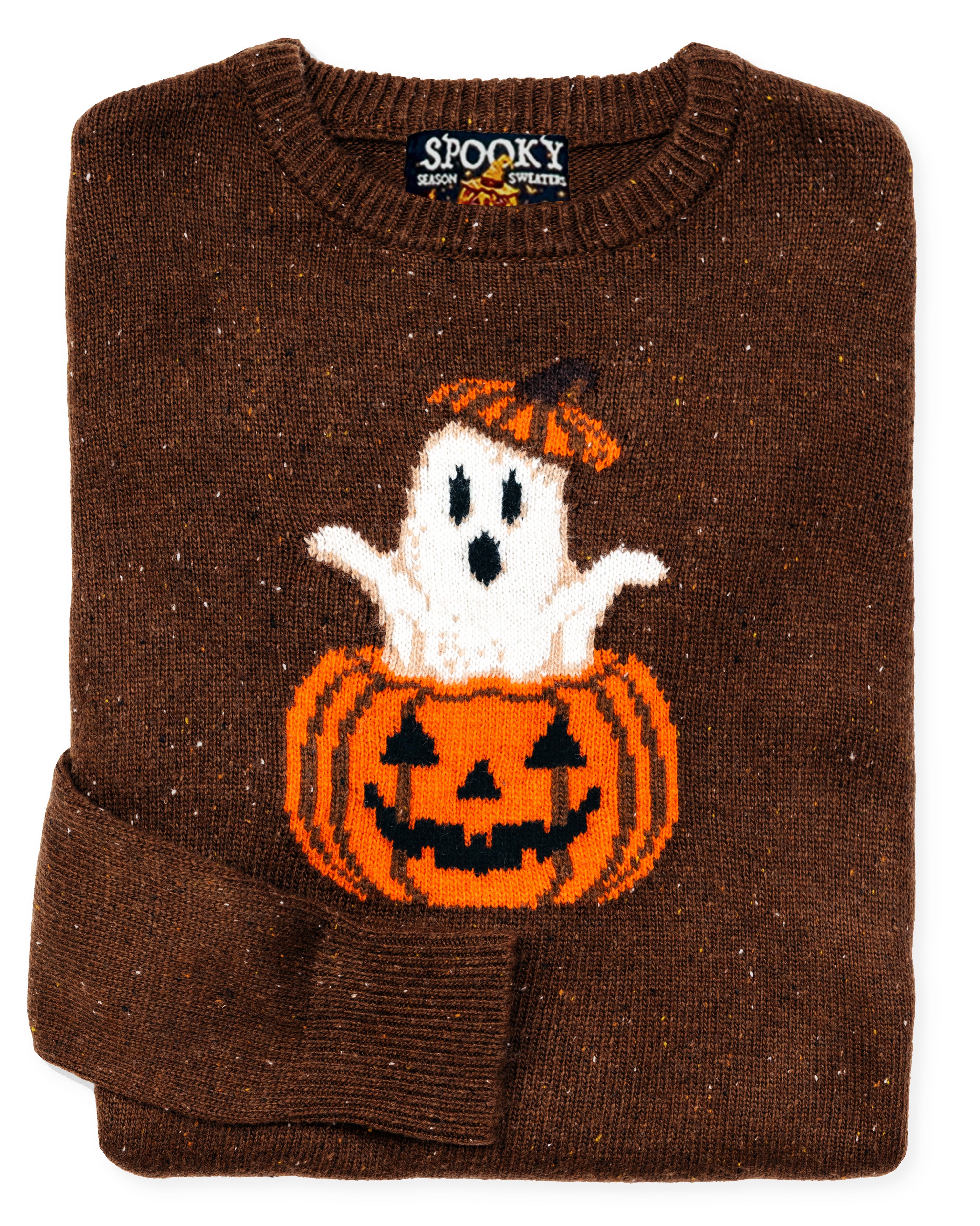 Ghostly Pumpkin Donegal Sweater