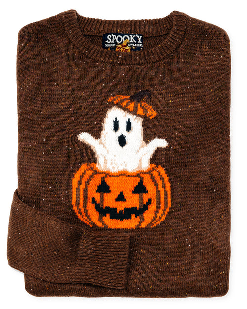 Ghostly Pumpkin Donegal Sweater