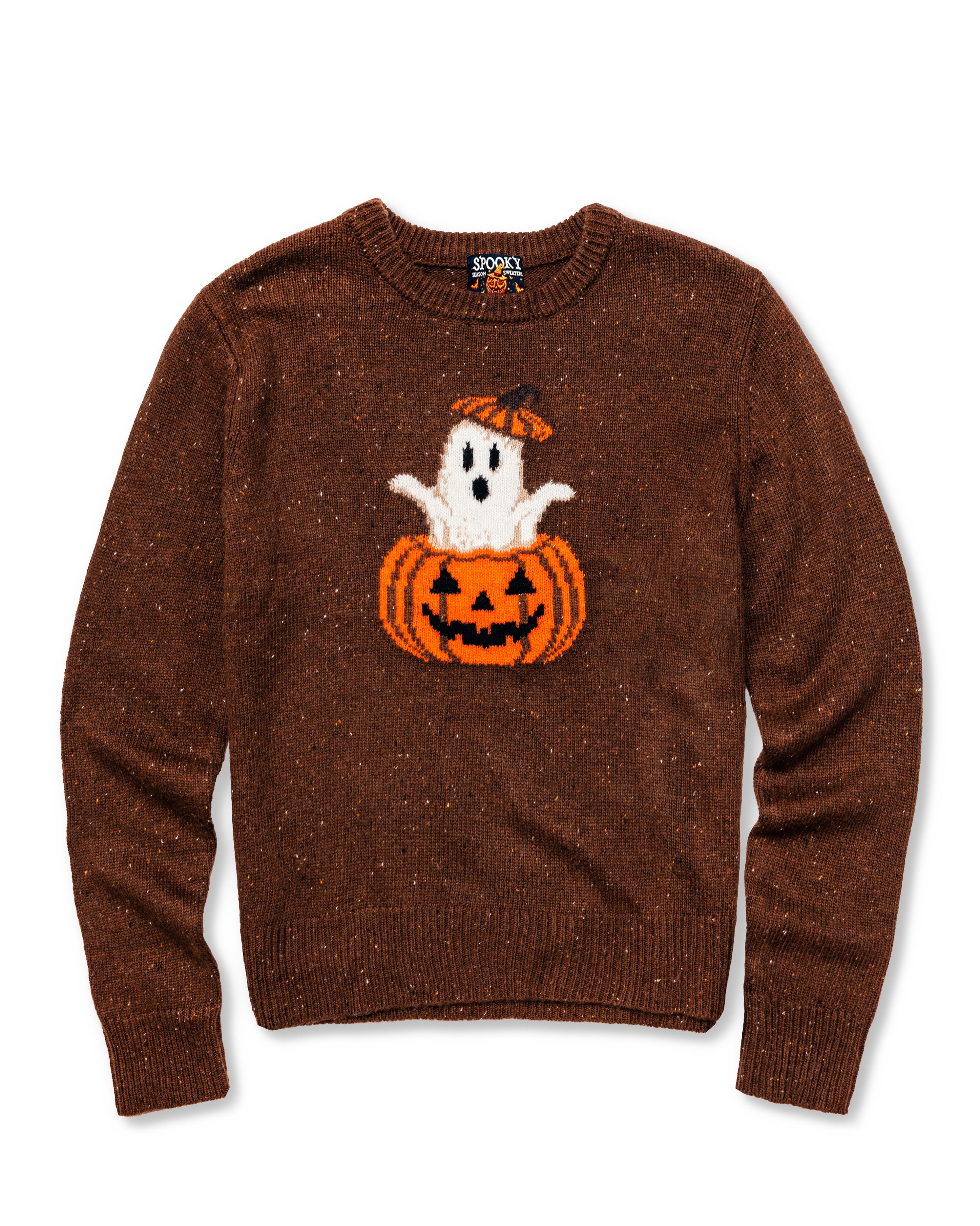 Ghostly Pumpkin Donegal Sweater