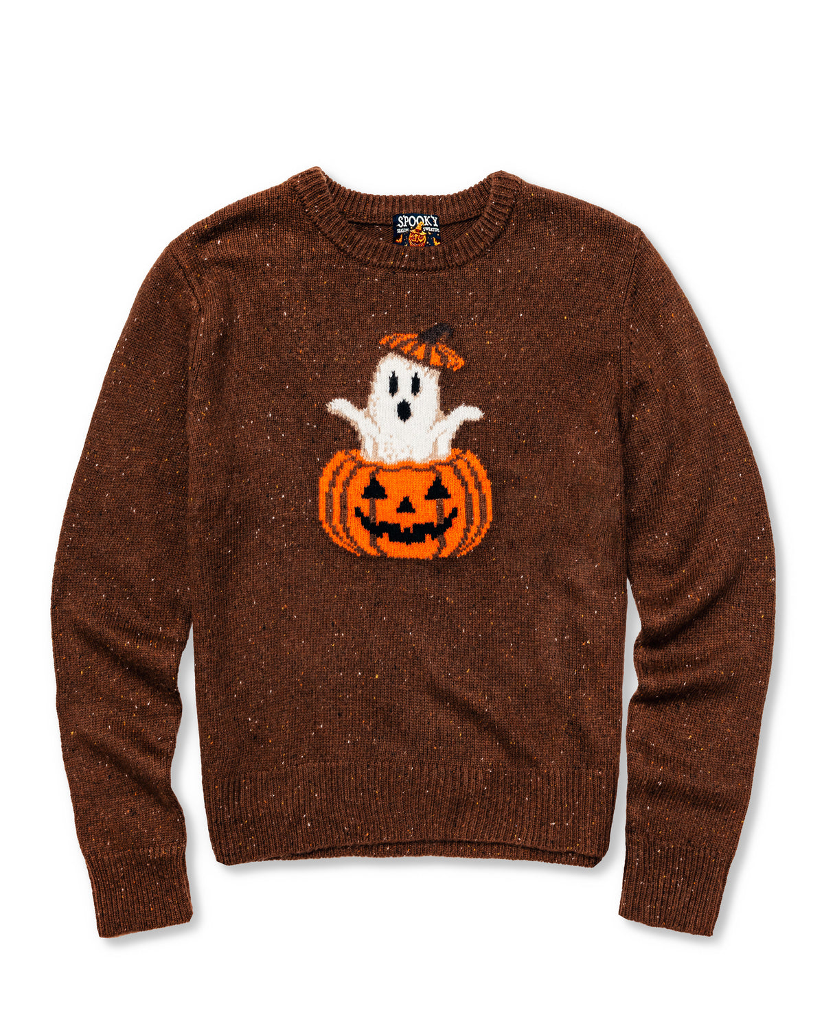 Ghostly Pumpkin Donegal Sweater