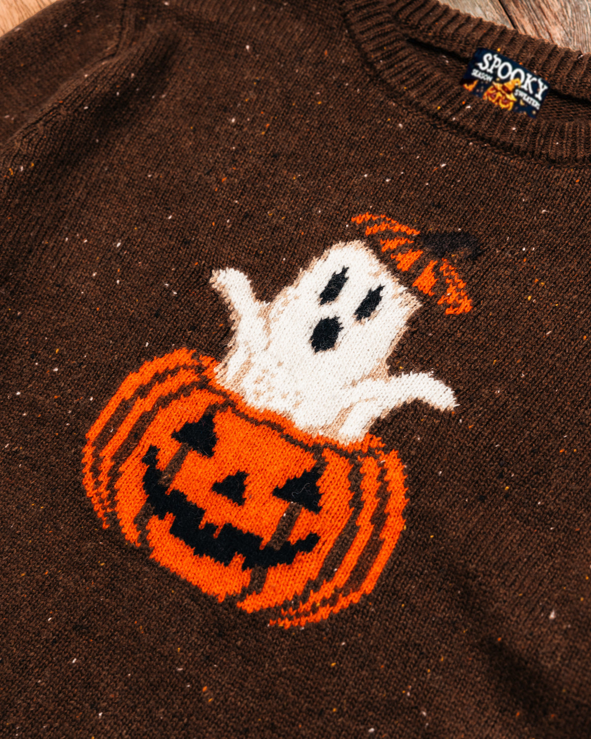 Ghostly Pumpkin Donegal Sweater