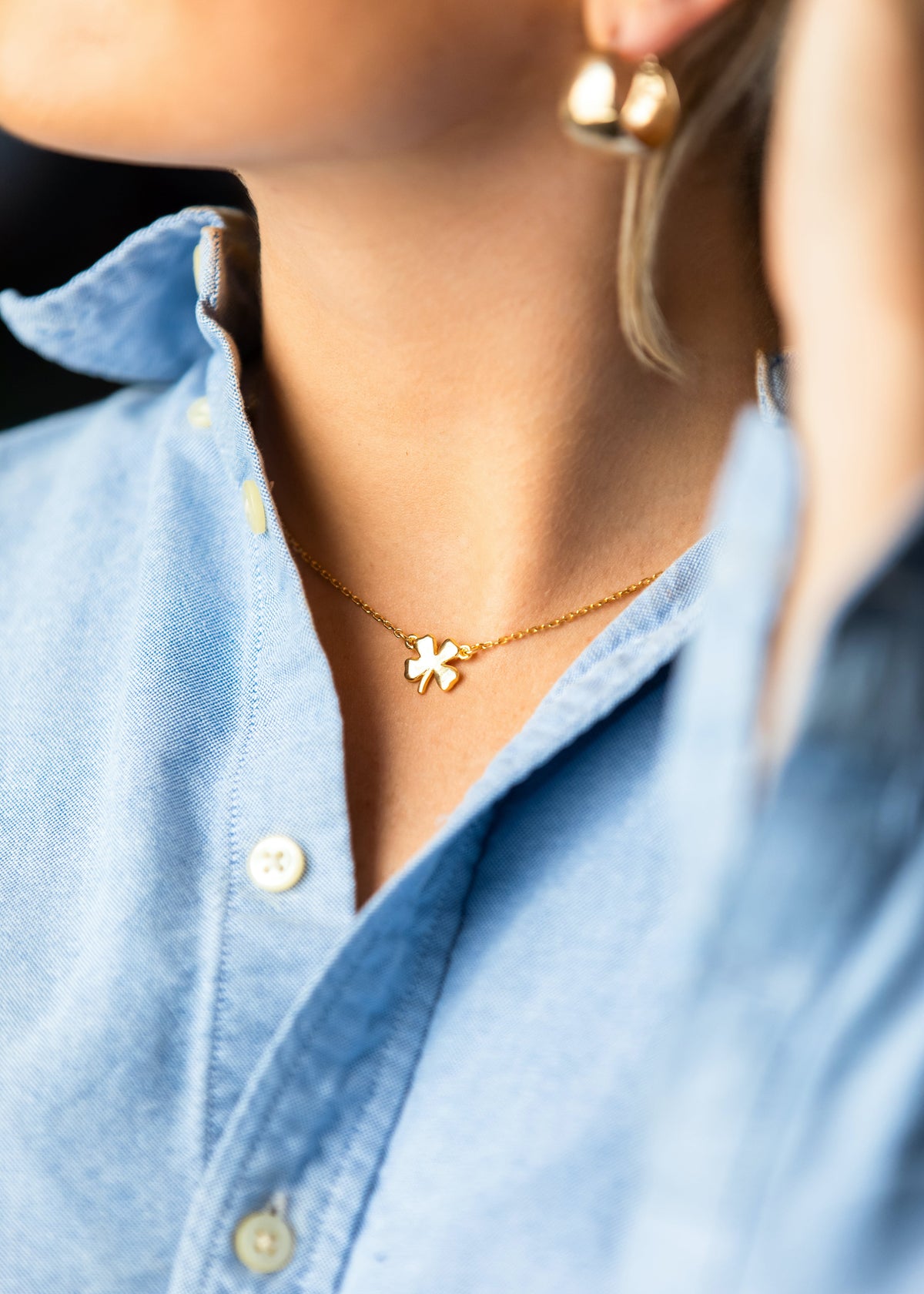 Gold Four Leaf Clover Necklace