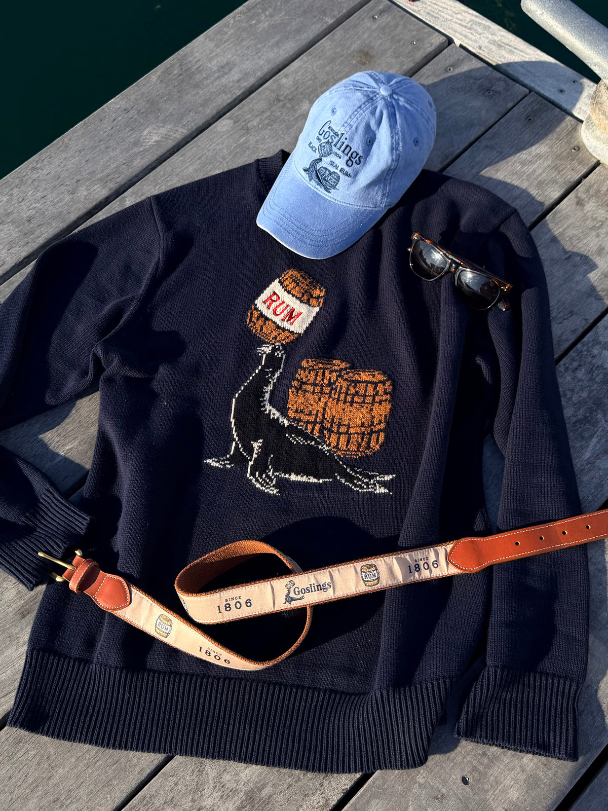 Goslings x KJP Black Seal Rum Hat in Light Blue