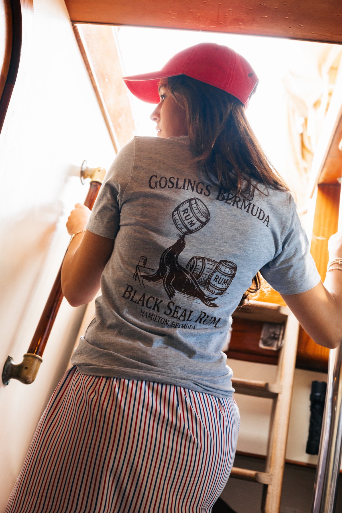 Goslings x KJP Black Seal Rum T-Shirt in Grey