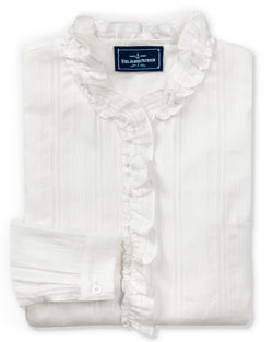 KJP Women's Harrington Ruffle Dress Shirt in White M