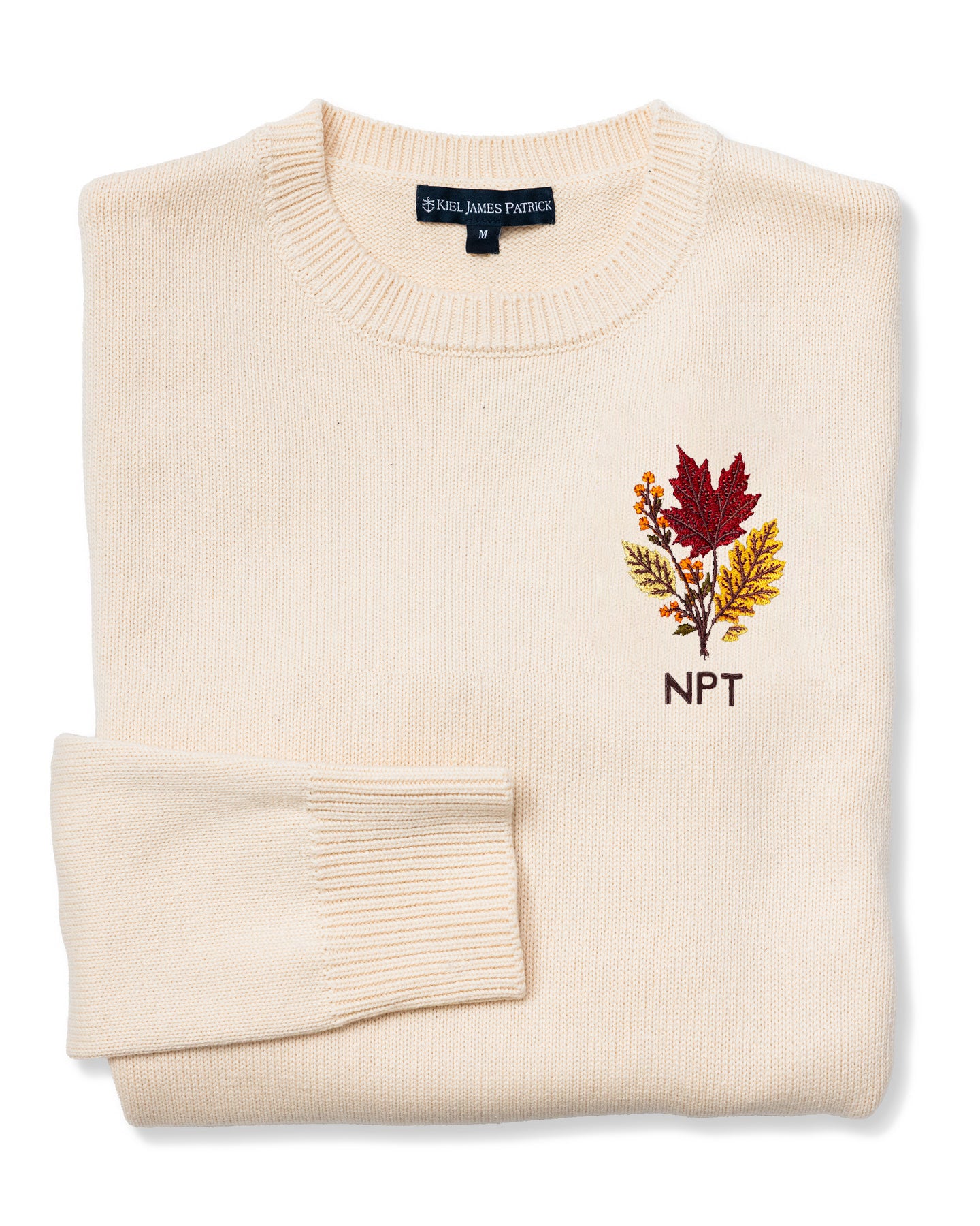 Harvest Leaves Embroidered Monogram Sweater - Women's