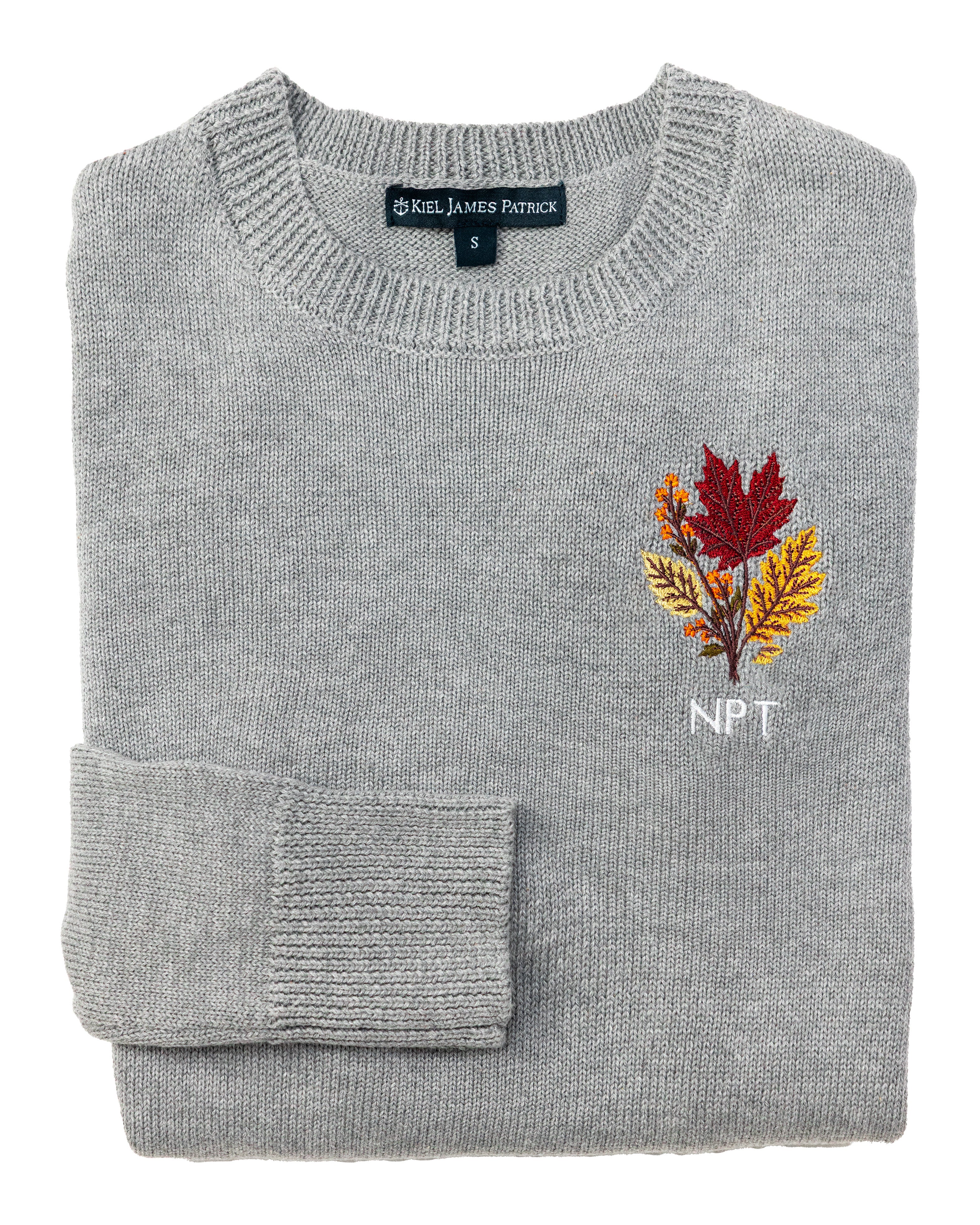 Harvest Leaves Embroidered Monogram Sweater - Women's