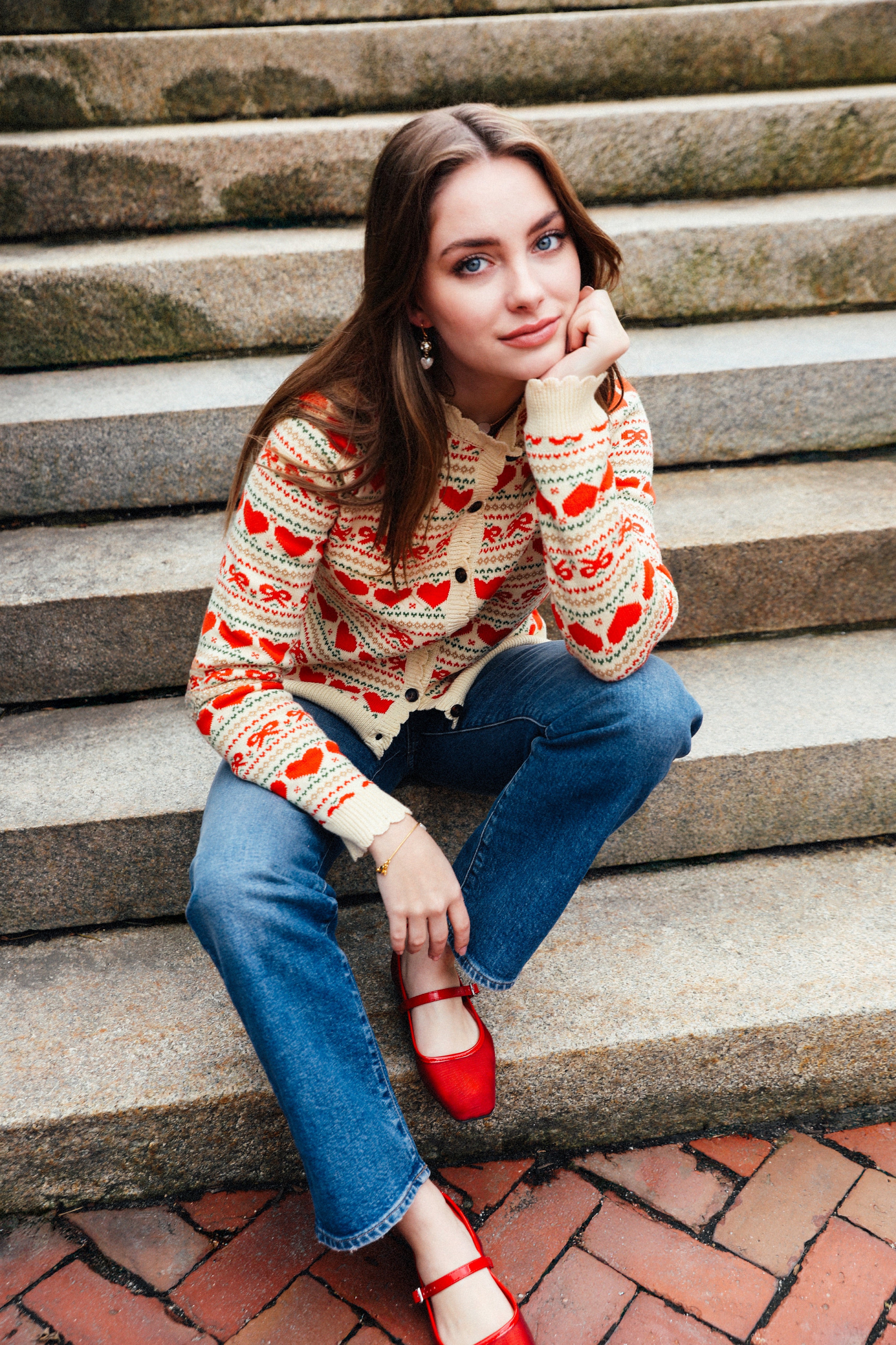 Bow & Heart Fair Isle Cardigan