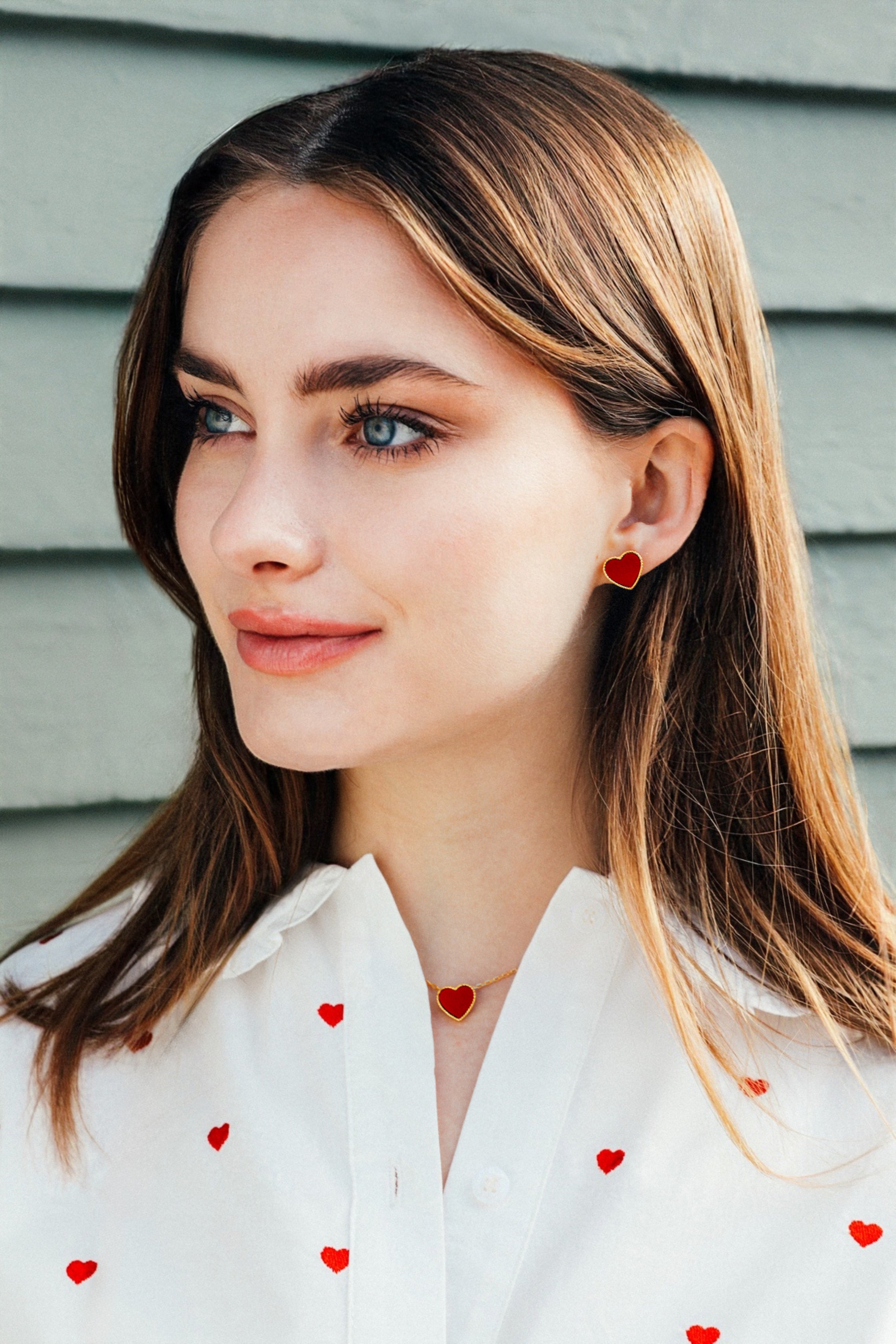 Heart of the Sea Red Earrings