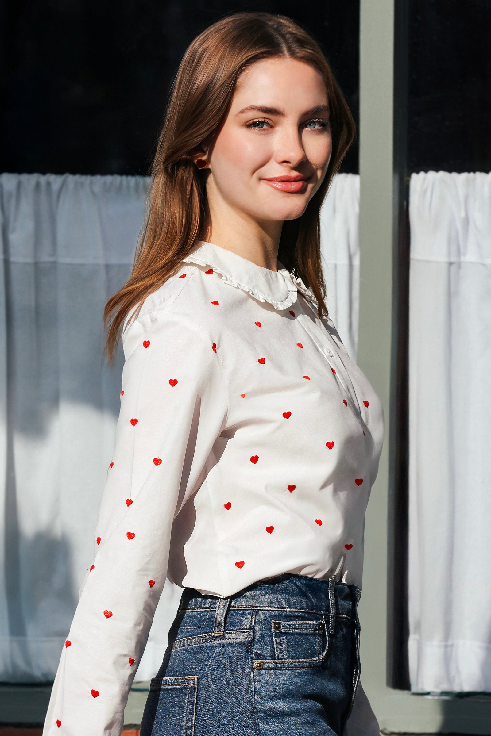 【新品】AMERI BACK HEARTDESIGNOVER BLOUSE Heirloom Embroidered Heart Blouse – Kiel James Patrick