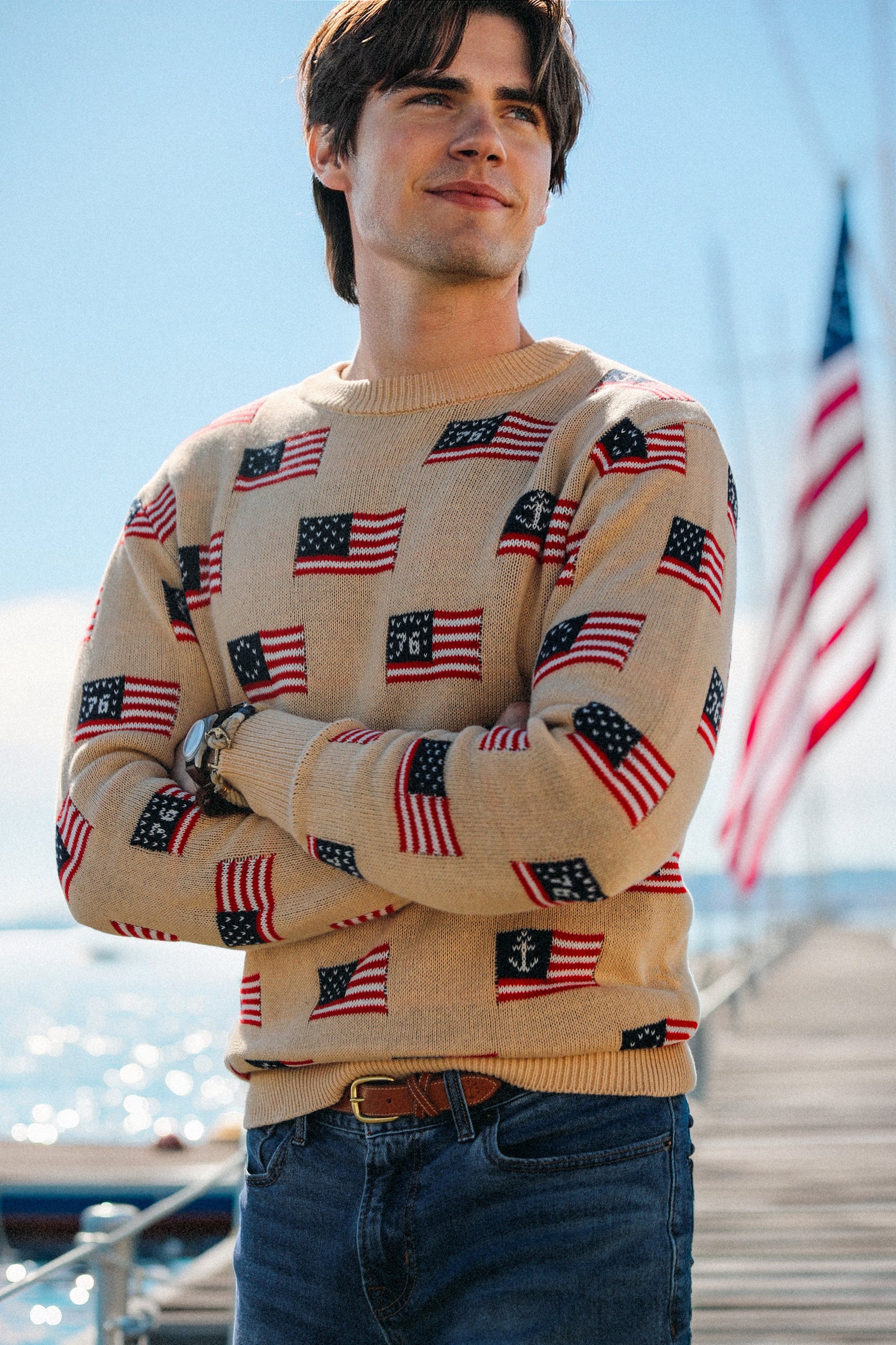 KJP Men's Heritage Americana Flag Crewneck Sweater – Kiel James
