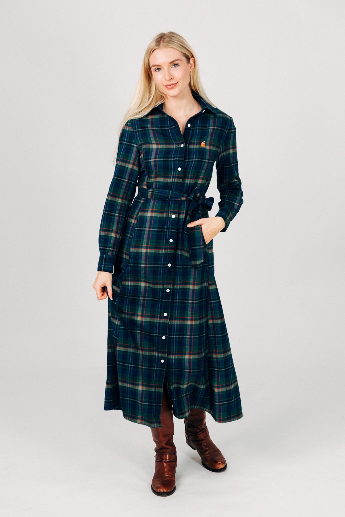 Highland Harvest Flannel Maxi Dress