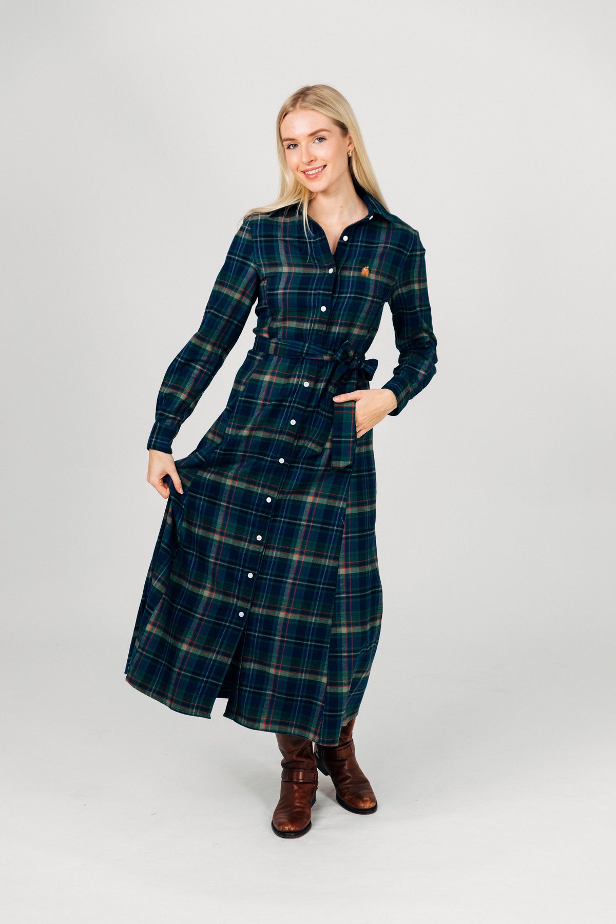 Highland Harvest Flannel Maxi Dress