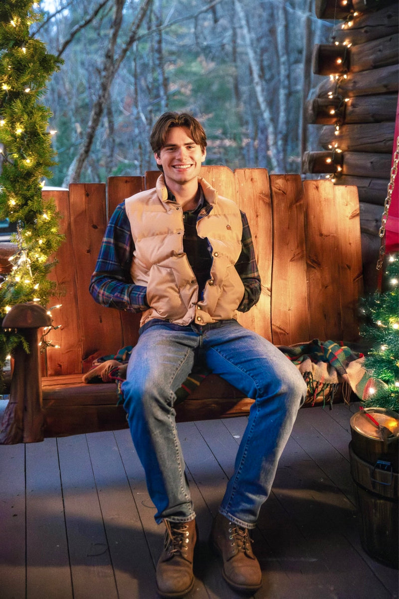 Cozy Cabin Puffer Vest in Tan